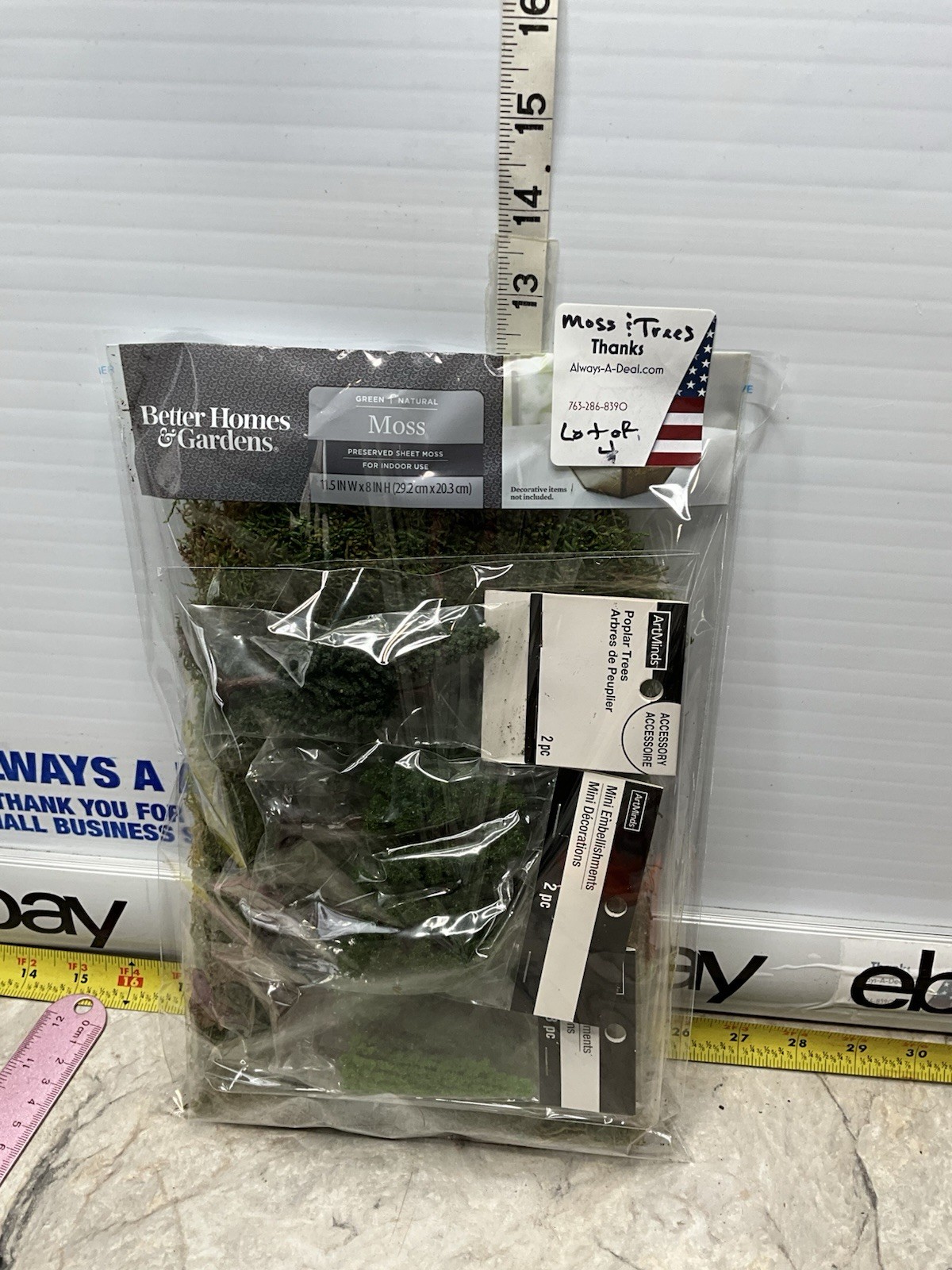 Better Homes & Gardens Sheet Moss Mini Trees Lot Village Zen Fairy Garden Poplar