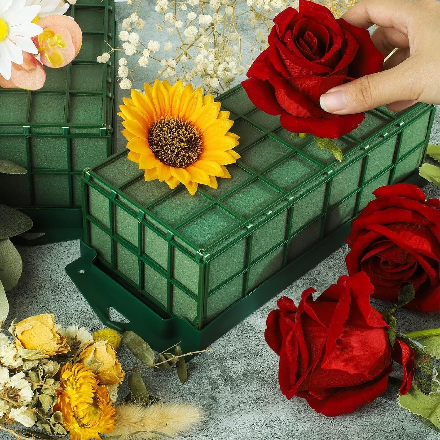 12 Pc Floral Foam Flower Cage Rectangular – Wet Foam Arrangement Supply