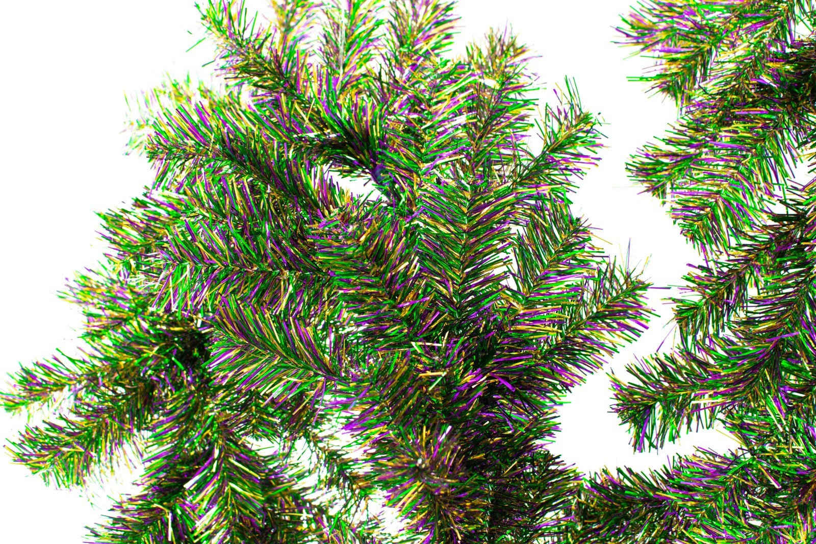 6FT Mardi Gras Garland Green, Purple, Gold Tinsel Christmas Garland 12? Wide