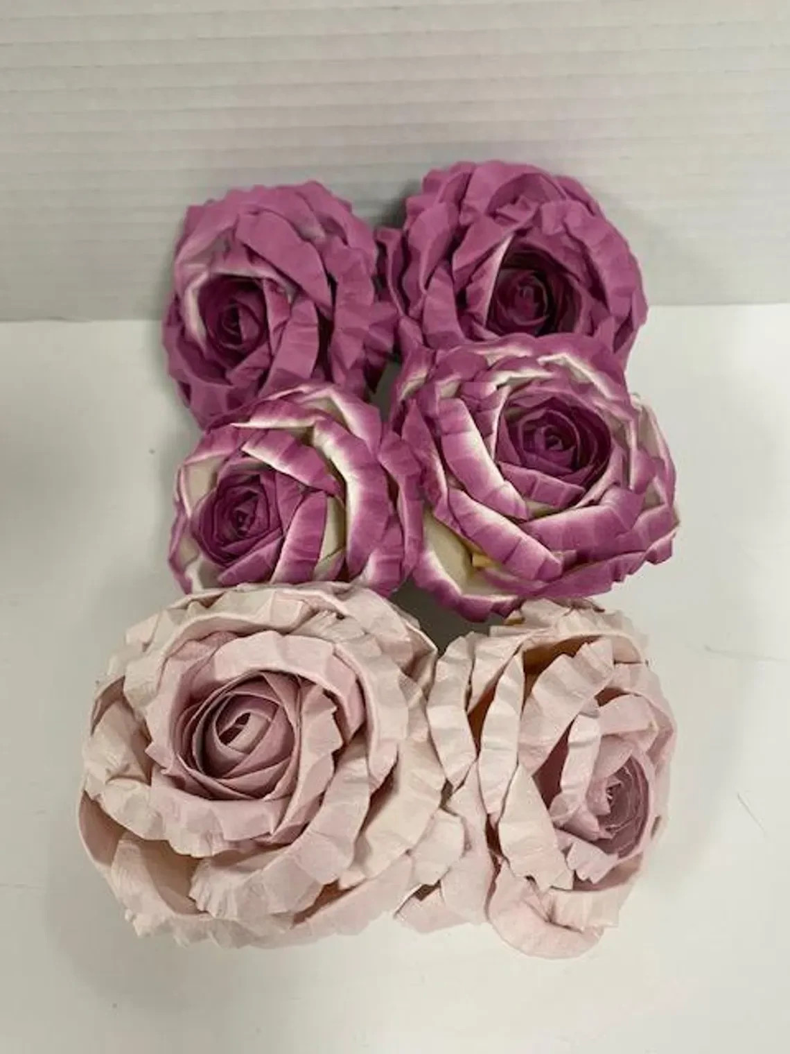 Vintage Mauve Faux French Roses – bag of 6