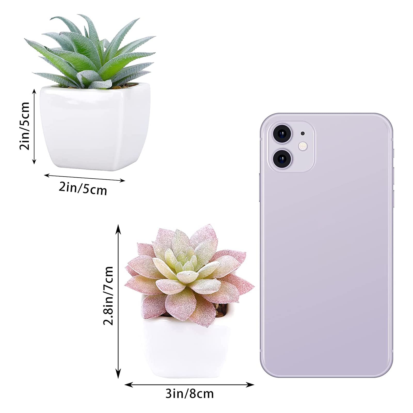 5pcs Artificial Succulent Plants, Small Fake Desk Plants Mini Succulents Indo…