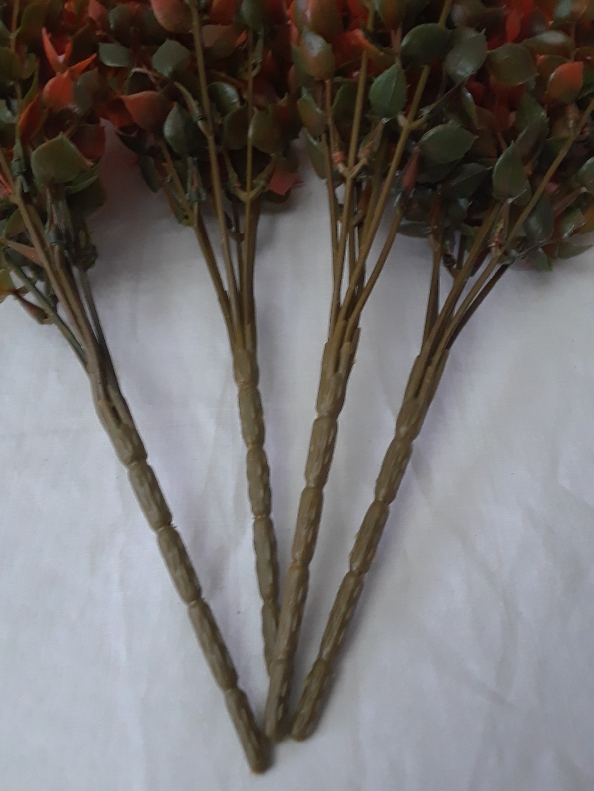 Lot of Four Dried Orange Flowers Decor for Home Deco Art Projects 12″ Bunch