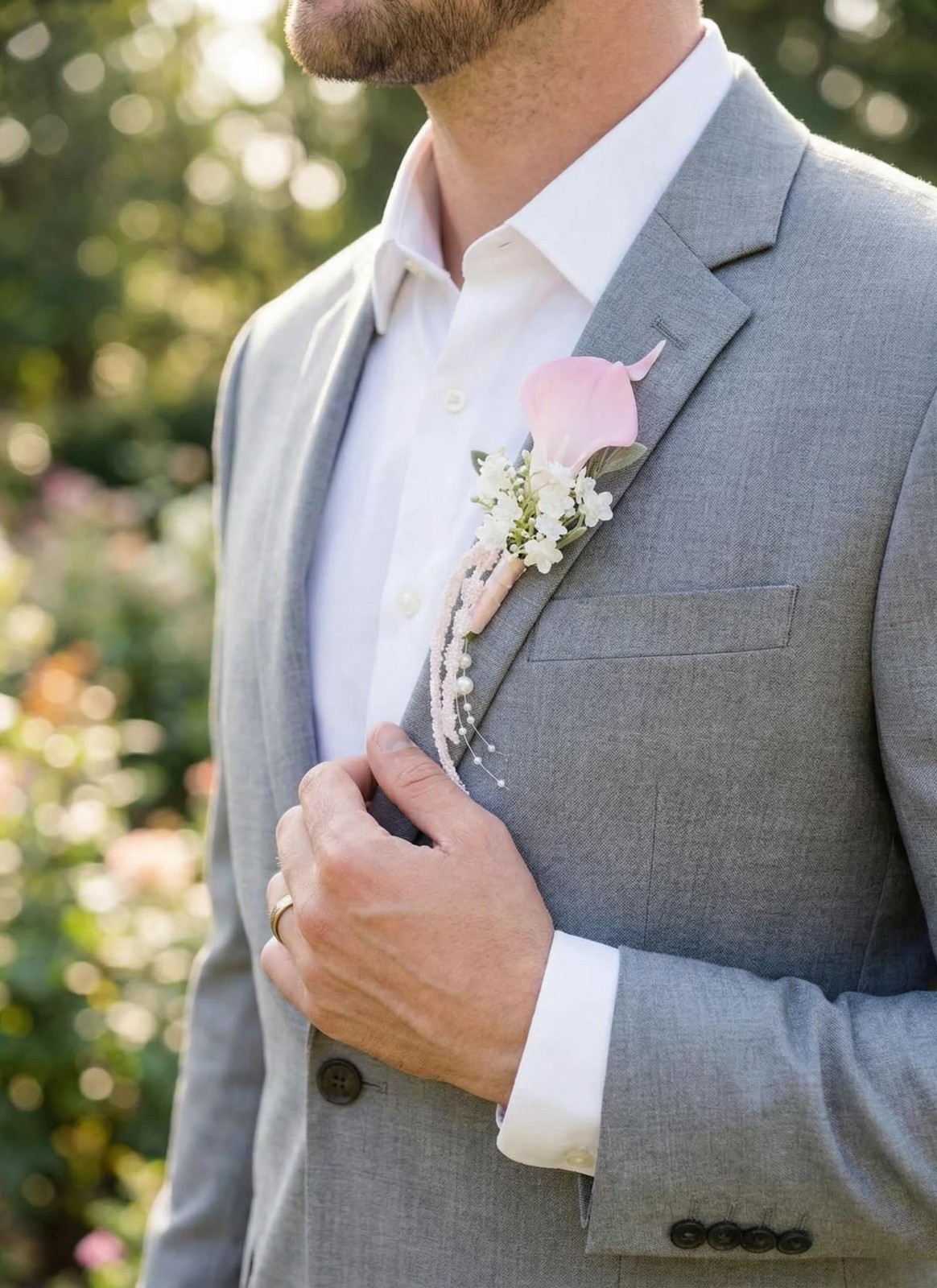 Pink Boutonniere and Corsage Set, Boutonniere Wrist Corsages Kit for Wedding …