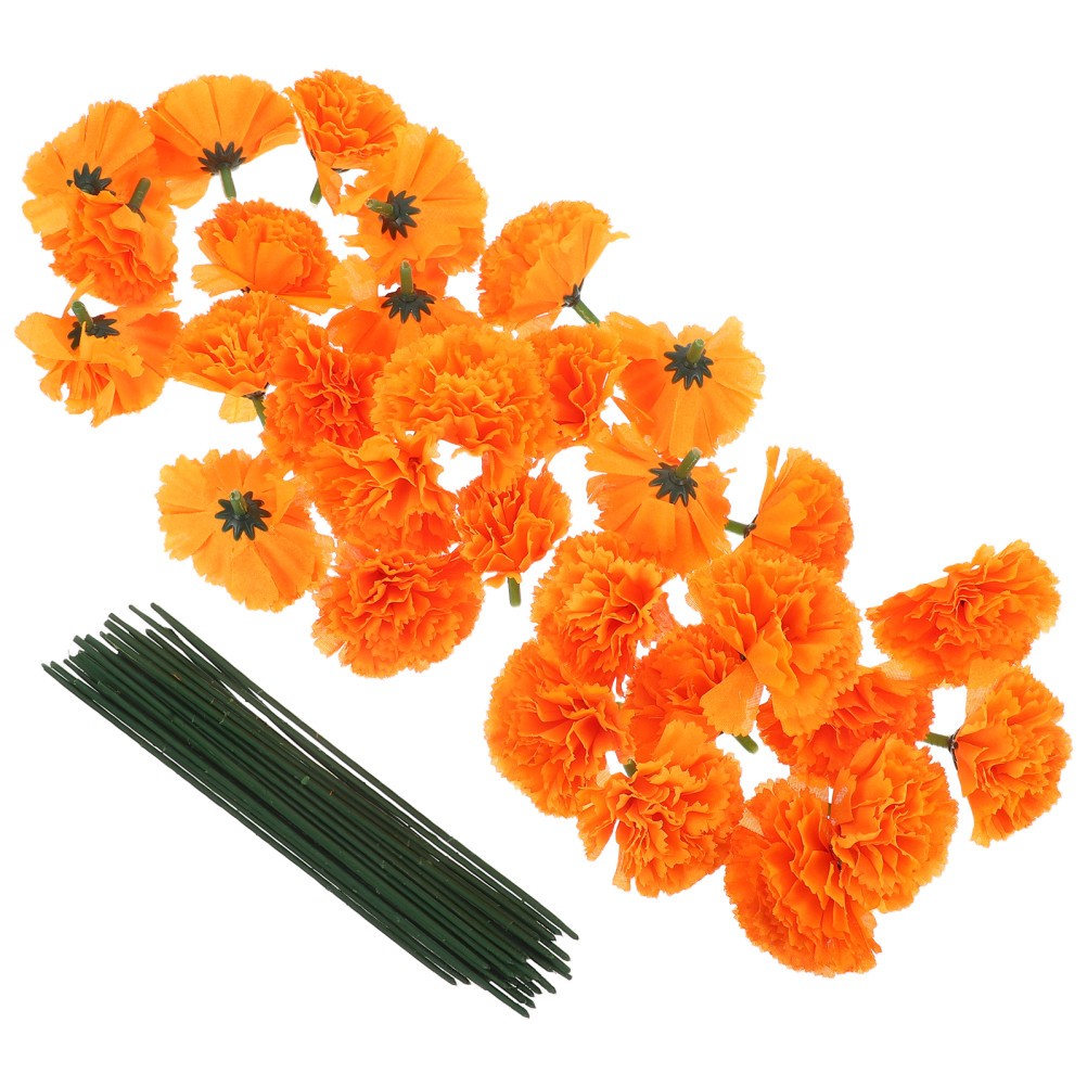 Artificial Marigold Flowers Large Marigolds Orange Headband Bulk