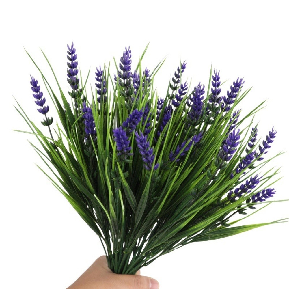 35cm Lavender Eucalyptus Fake Flower Stem for Balcony Patio Indoor Use
