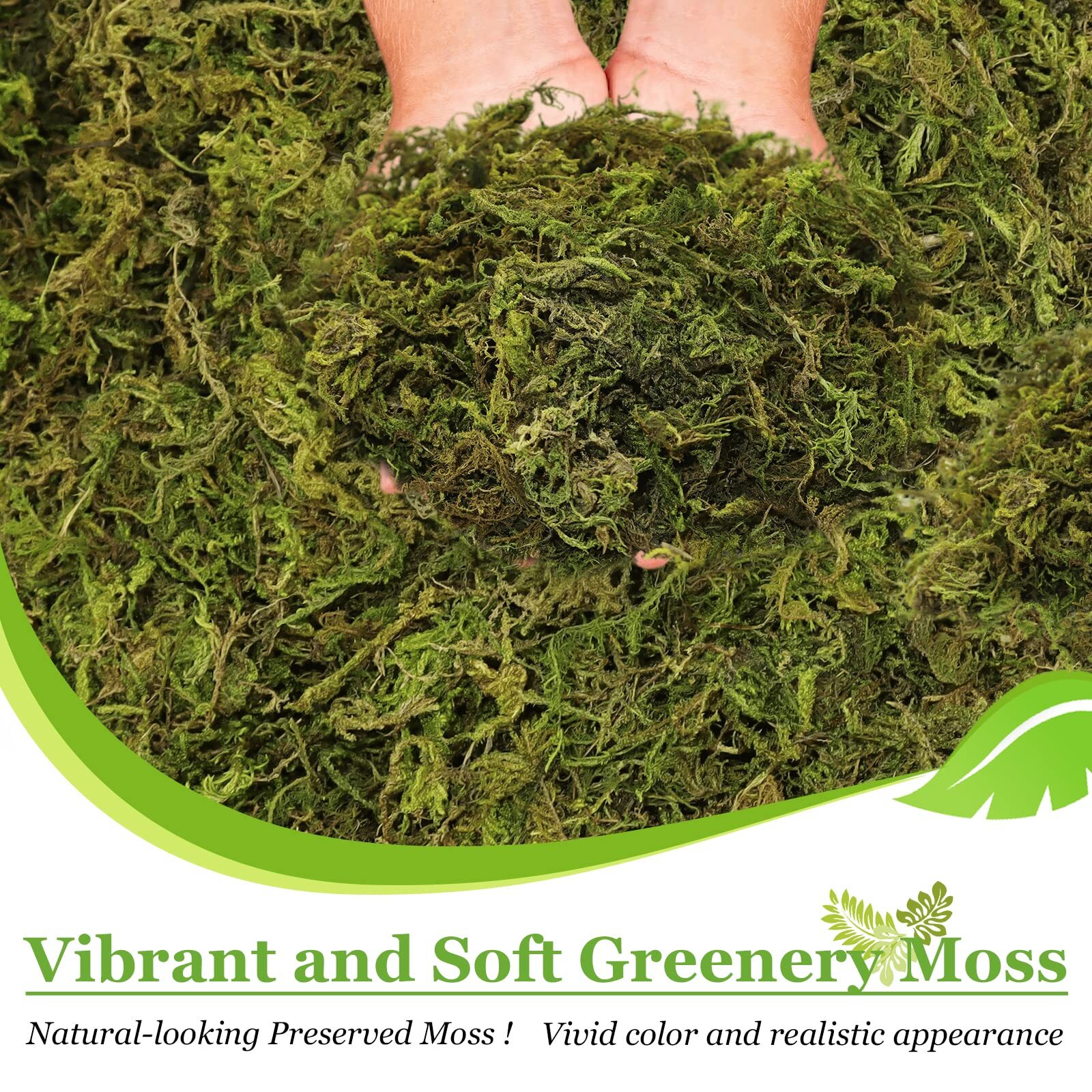 Artificial Moss 1.3LBS for Indoor Plants Fresh Green Faux Craft Moss