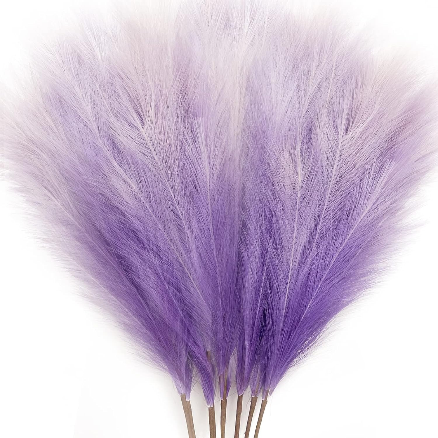 8Pcs 3FT Purple Colorful Faux Pampas Grass, Fake Artificial Pampass Grass Dec…