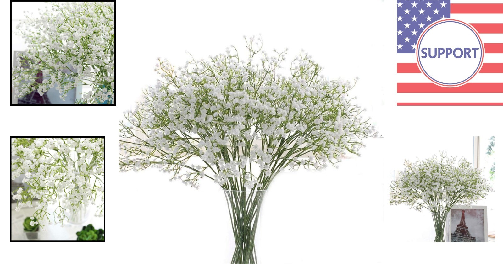 Lifelike 9 Pack Baby’s Breath Flowers – Ideal for Home Decor & Wedding Bouquets