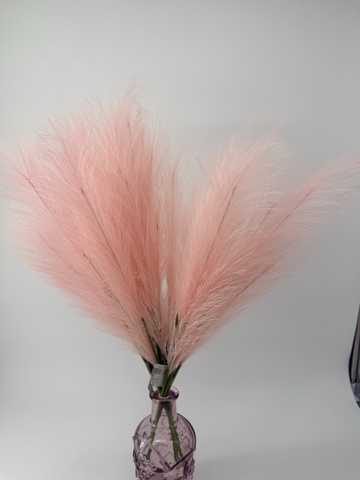 Pink Pampas Grass Decor Tall Faux Pampas Grass Large 3 Stems Pink Color 43”