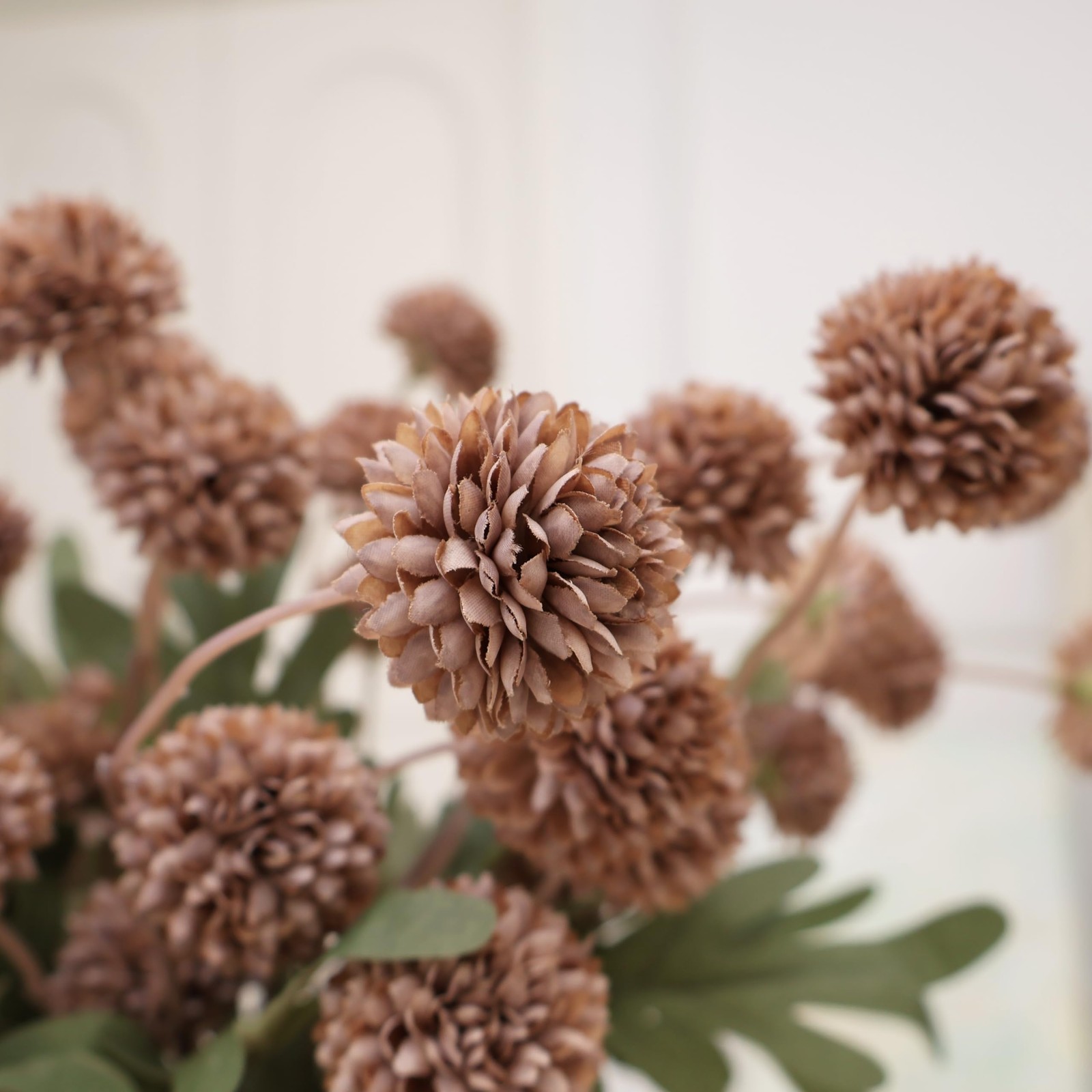 12Pcs Fake Kiku Flowers, Artificial Small Chrysanthemum Balls with Stems, Fau…