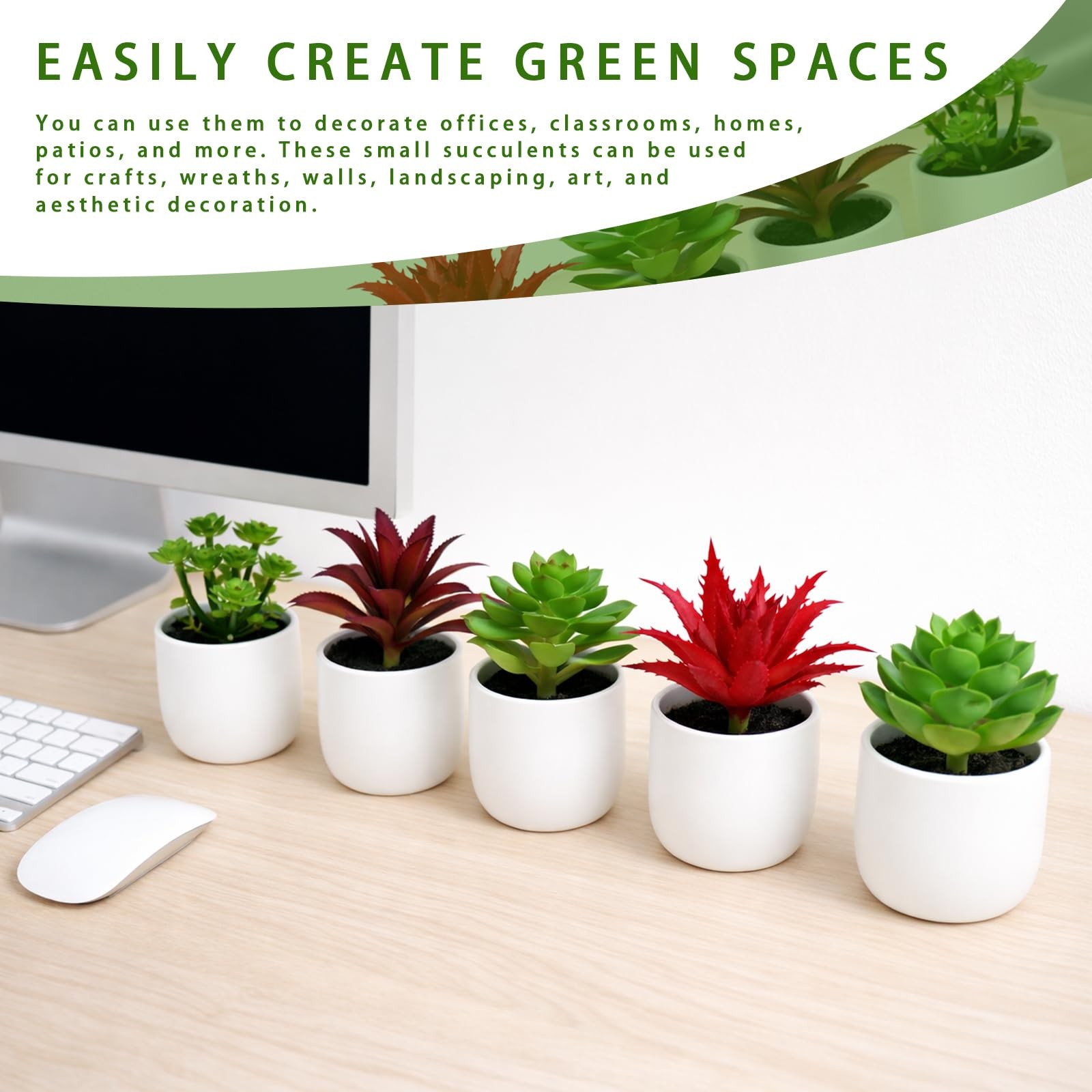 Artificial Succulents 12 PCS Mini Fake Plants Assortment Small Faux DIY