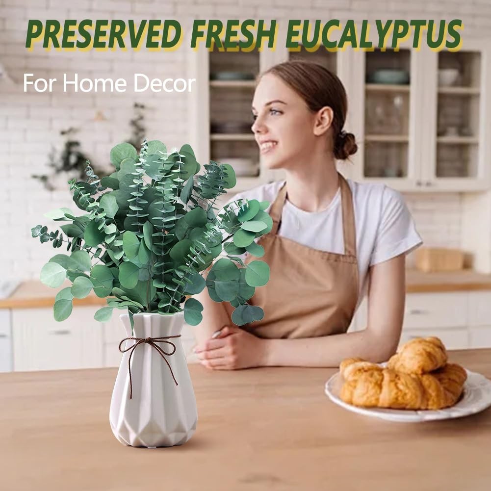 24pcs Dried Eucalyptus Stems for Shower Hanging, 17” Preserved Real Fresh Eu…