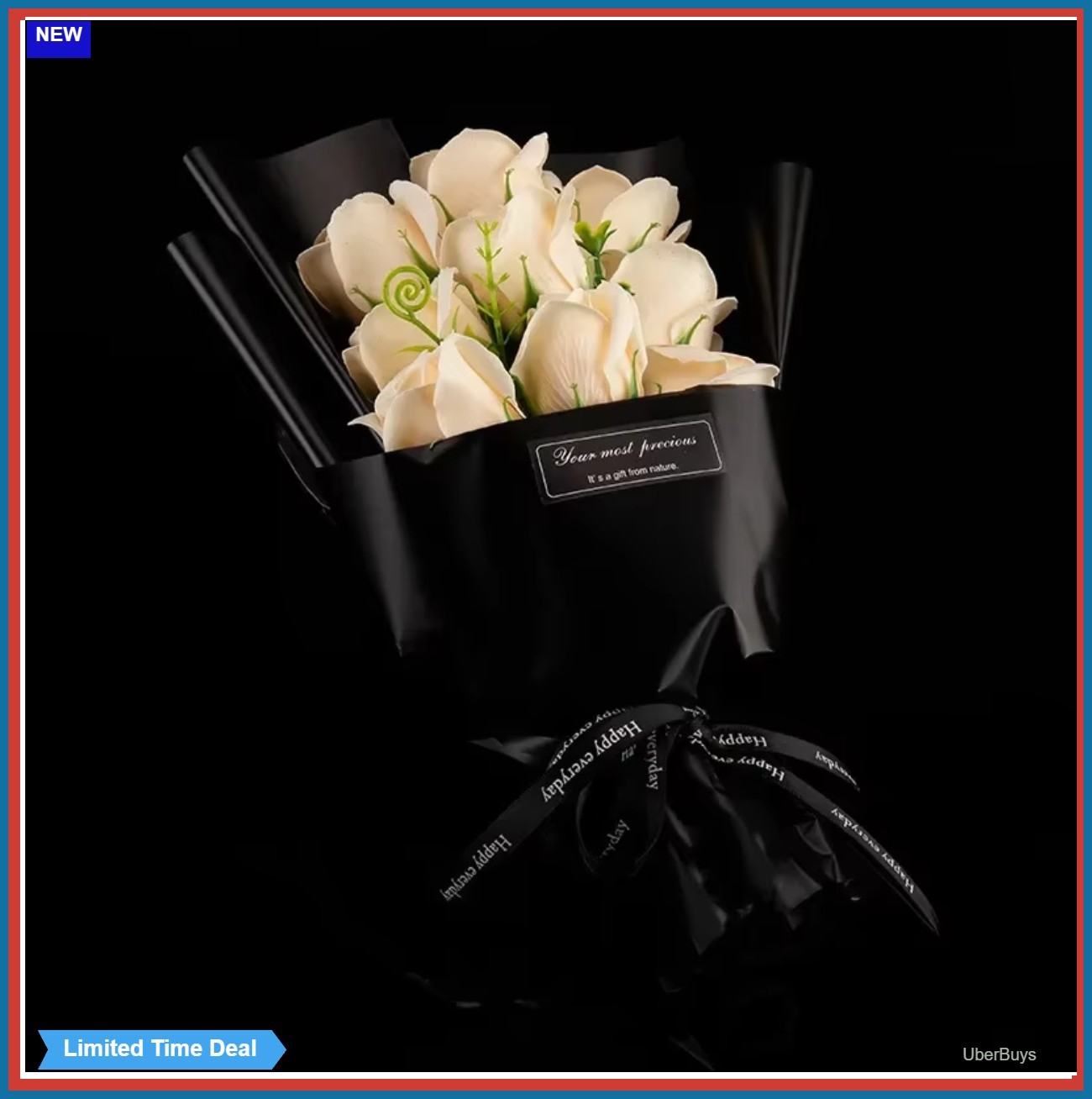 Soap Flower Rose Bouquet 9 Heads Artificial Flowers Gift Christmas Wedding