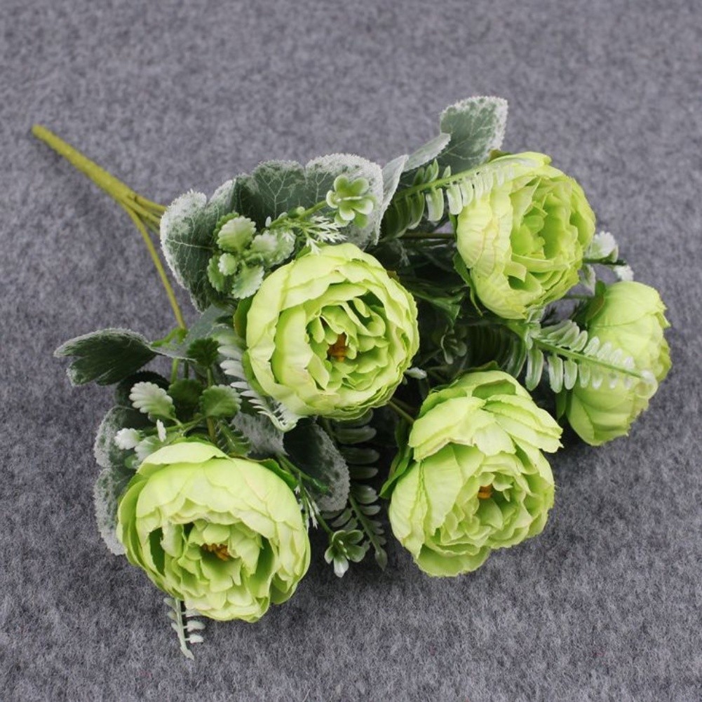 6 Head Silk Peony Bouquet Artificial Flowers For Wedding Home Decor Party New