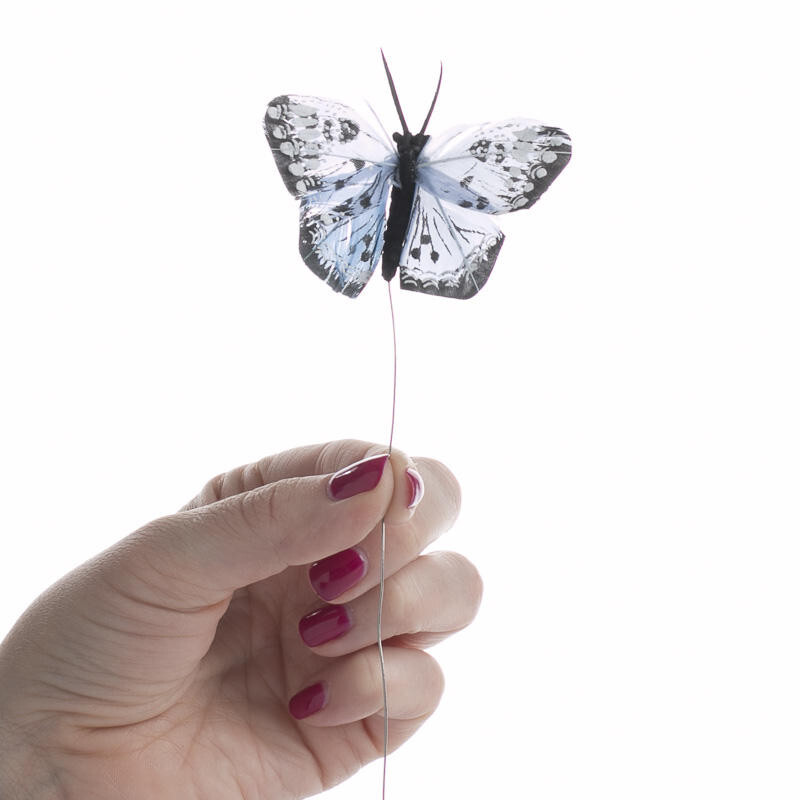 Package of 12 Light Blue Monarch Artificial 2-1/2″ Butterflies