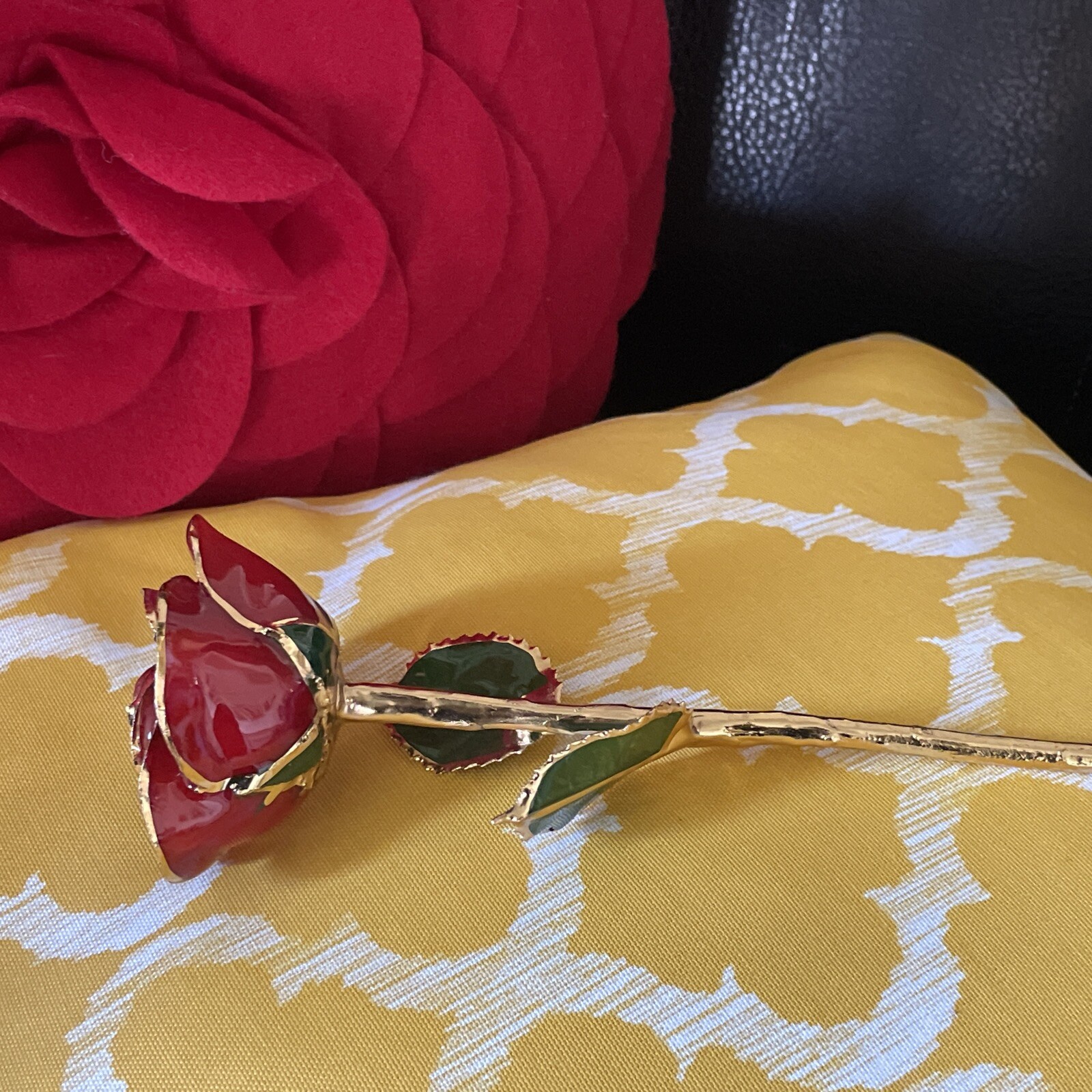 Real Red Rose 24K Gold Dipped Preserved Flower Gifts For Valentines Day