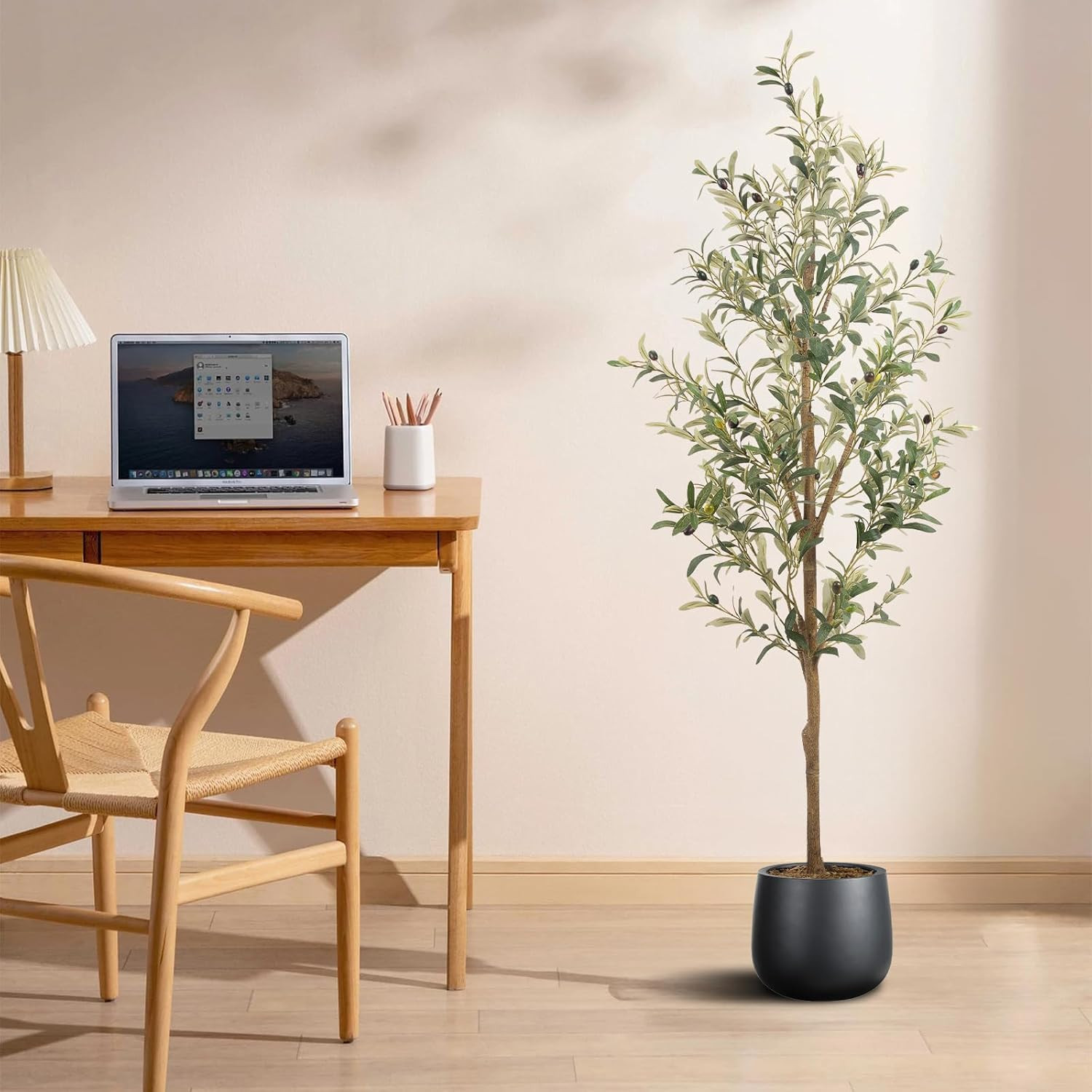 5FT Artificial Olive Tree – Faux Silk Indoor Plant for Home & Office Decor