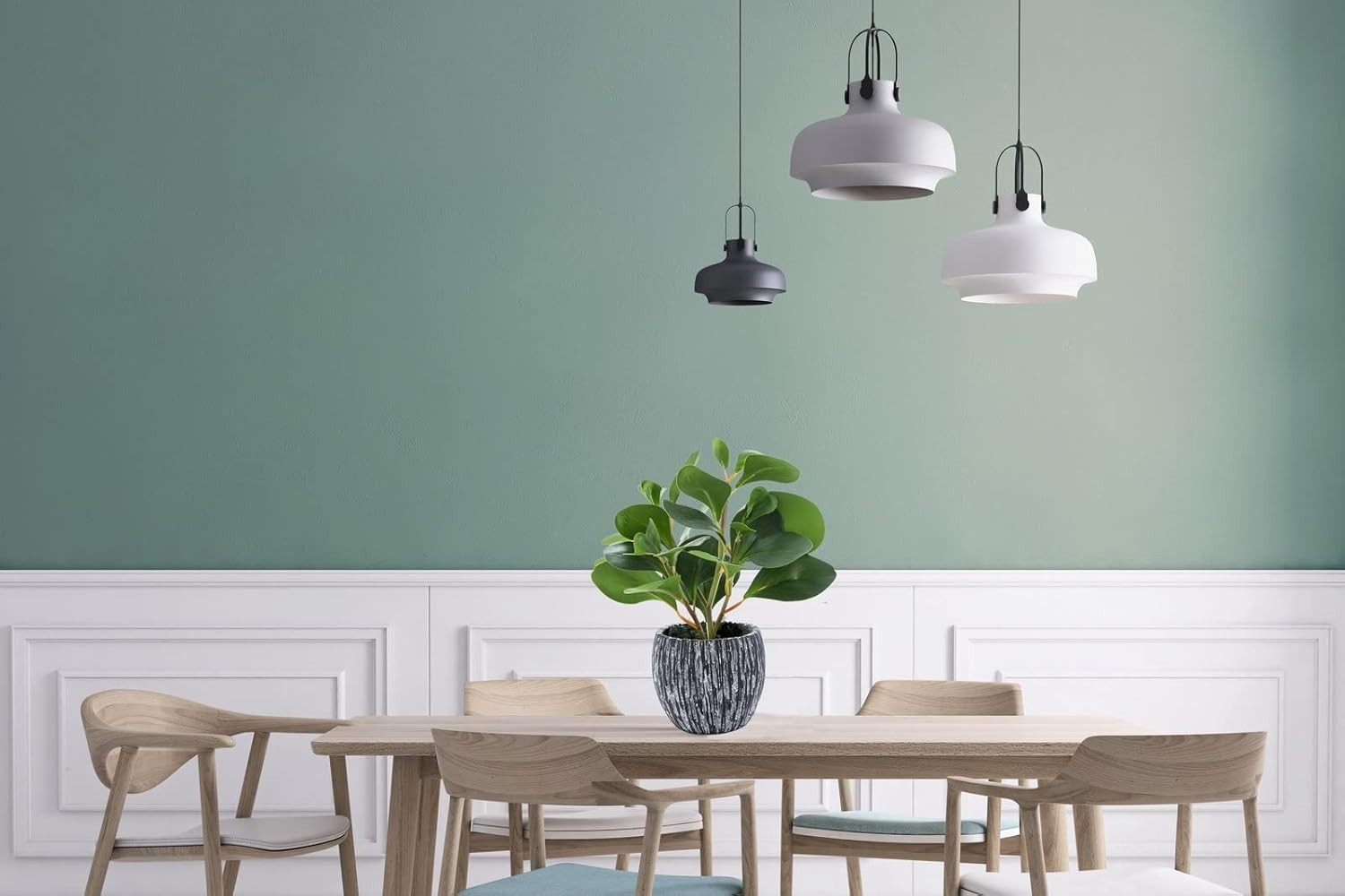 Lifelike Artificial Fiddle Leaf Fig Plant in Rustic Cement Planter – 11.2″ High
