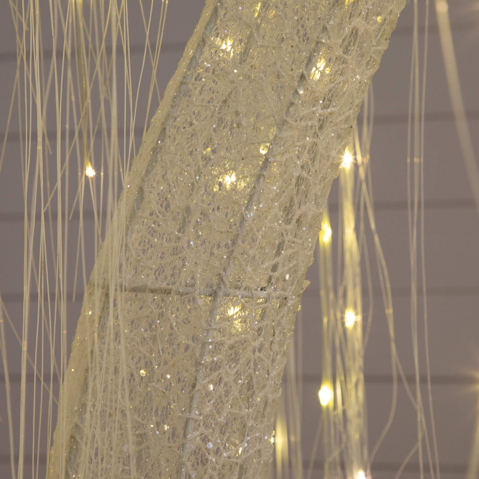 Nearly Natural 7ft Pre-Lit Artificial White Willow Tree w/ 400 Cool White LED