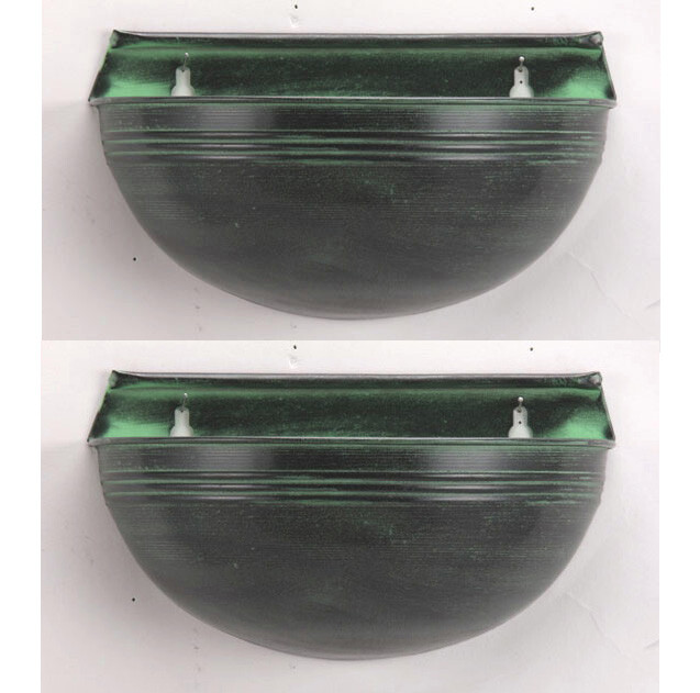 Planter Container Green Wall Half Round 5.5″Deep 10″Wide 5.5″High Set of 2