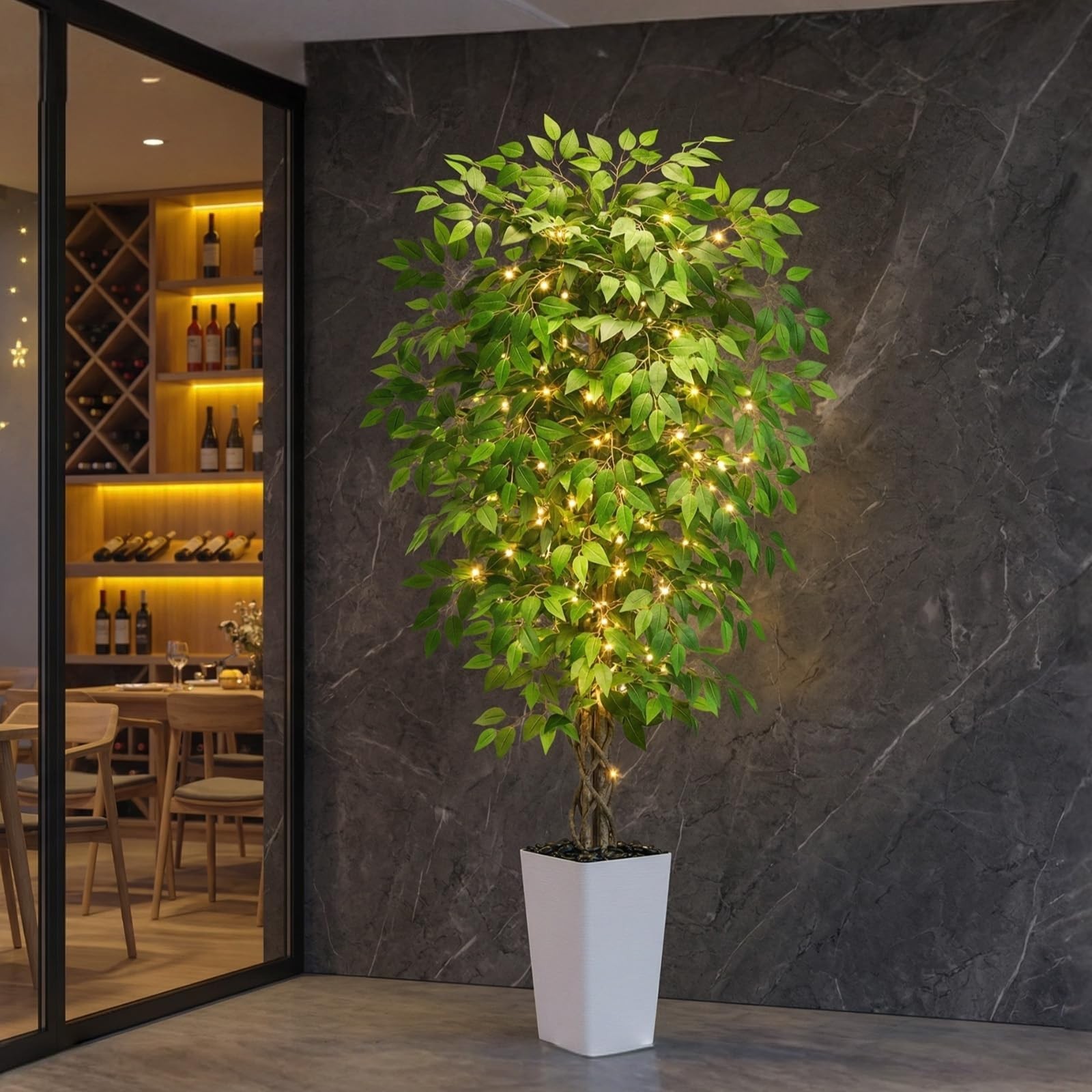 FSOHOI Artificial Ficus Tree Indoor, 5FT Realistic Large Fake Trees RSB
