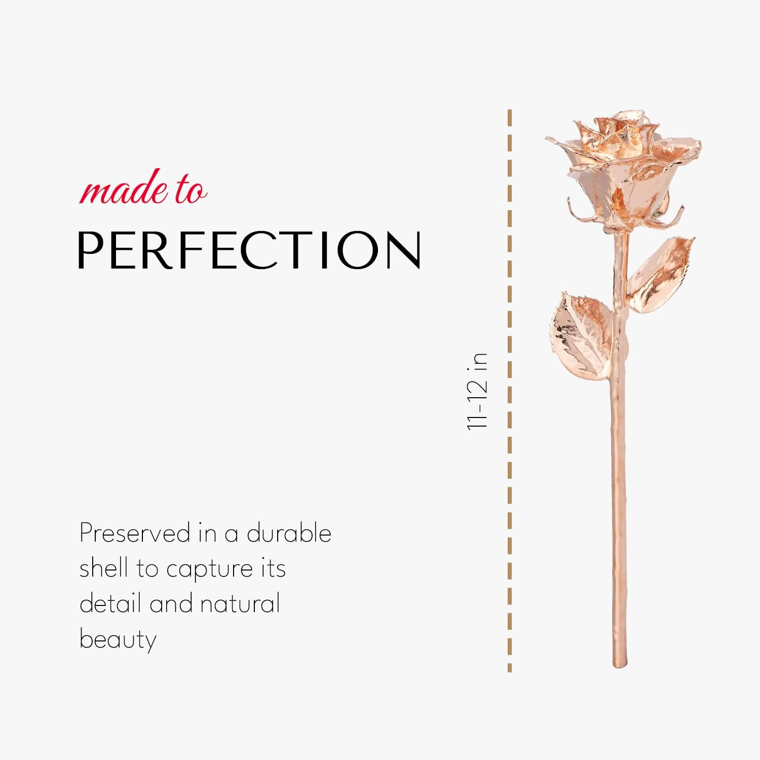 Luxury Leather Case with LED Real Rose Gold Rose – Unique Valentine’s Gift