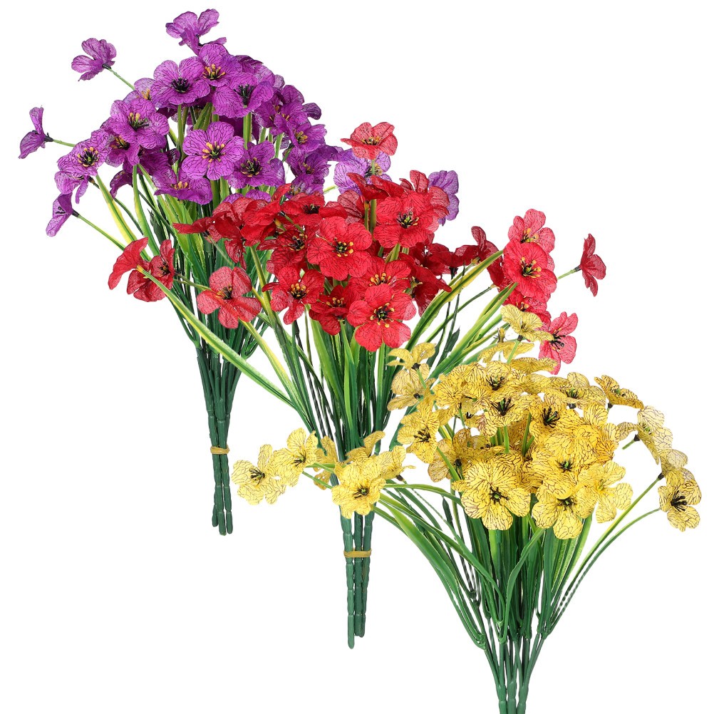 9 Bundles Artificial Flowers Outdoor Fake for Porch Faux Outdoors