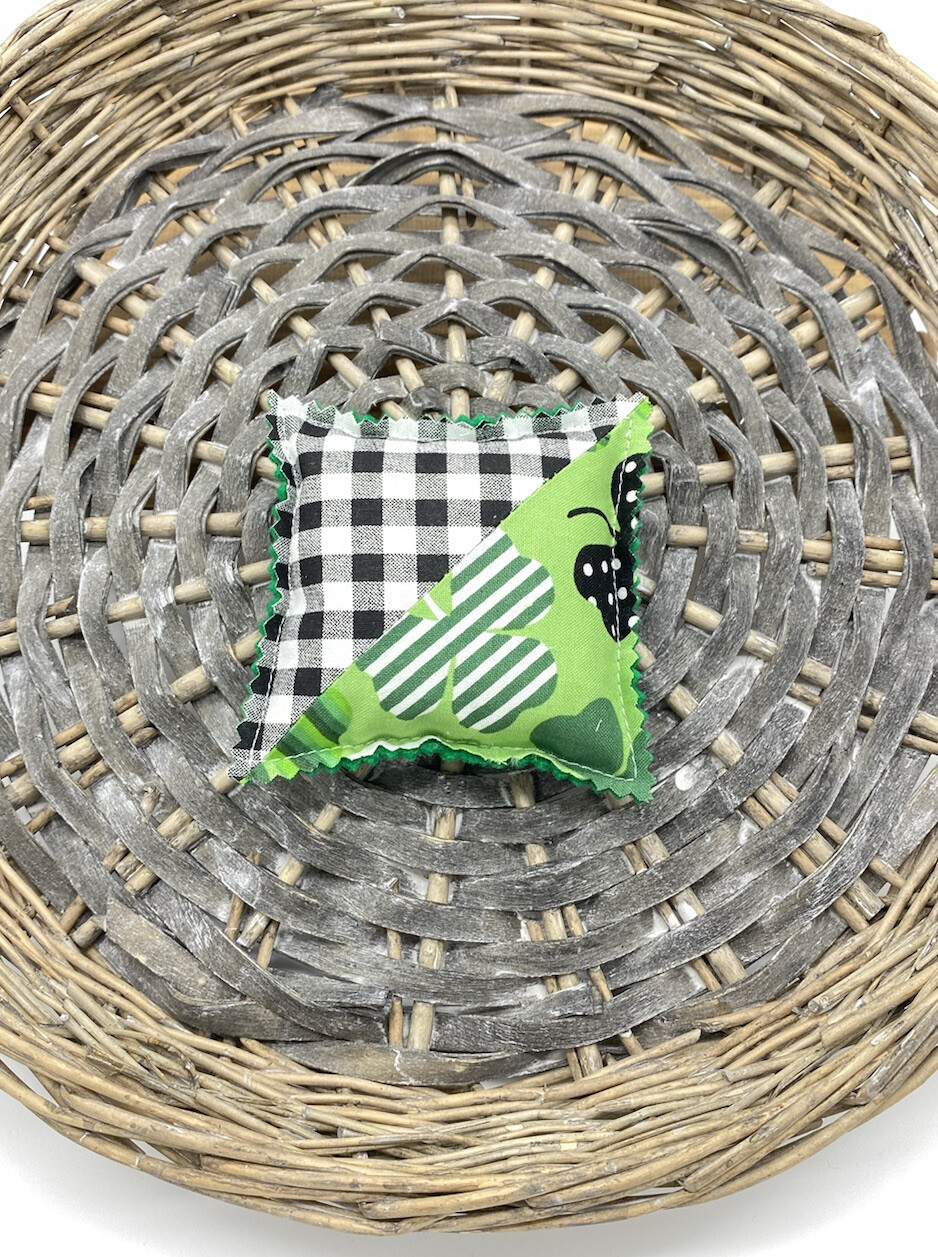 St. Patrick’s Day Mini Pillow/Shamrocks Farmhouse Decor/Bowl Fillers/Tiered Tray