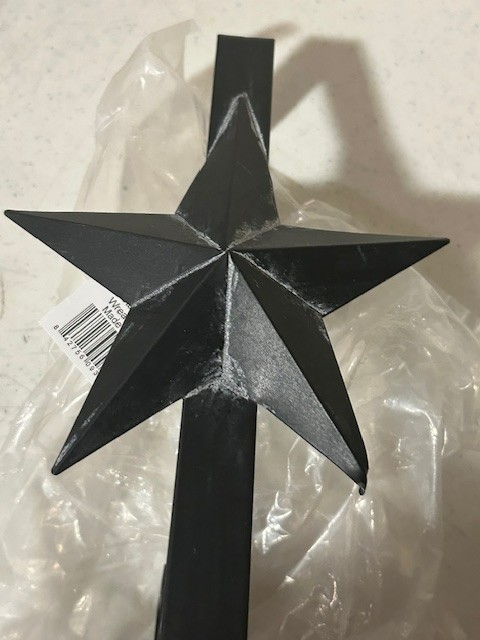 Star Double metal Wreath hook in black metal