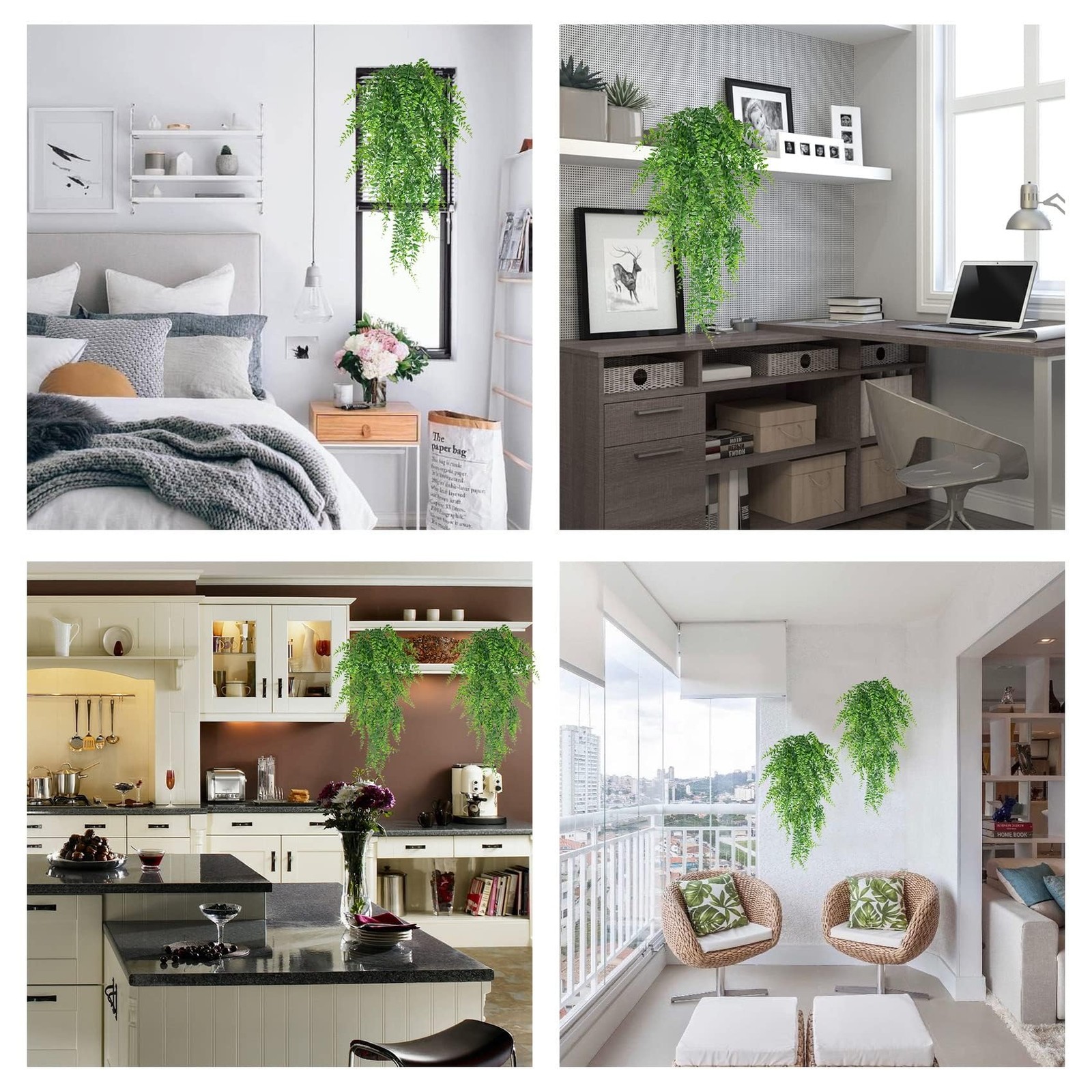 Artificial Hanging Plants Fern Vine – Fake Ivy Leaves Decoration for Indoors …