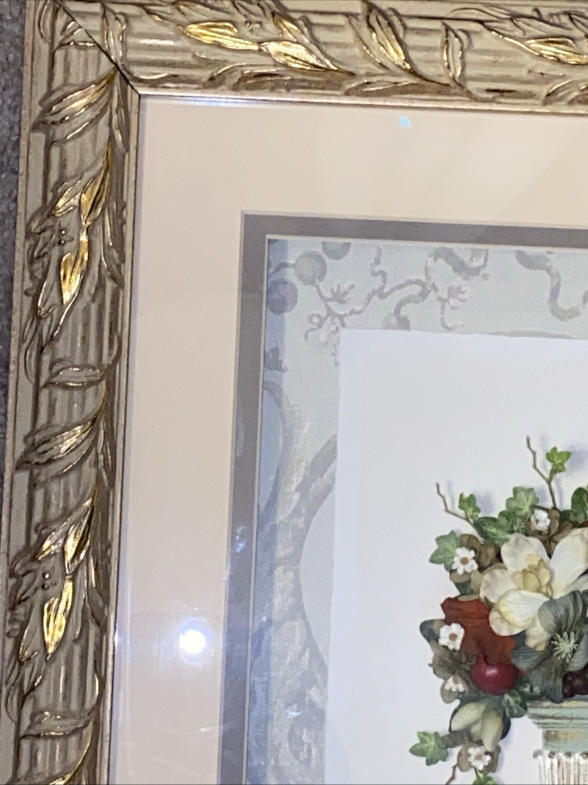 Floral Arrangement Shadowbox In Urn 19×22.5”
