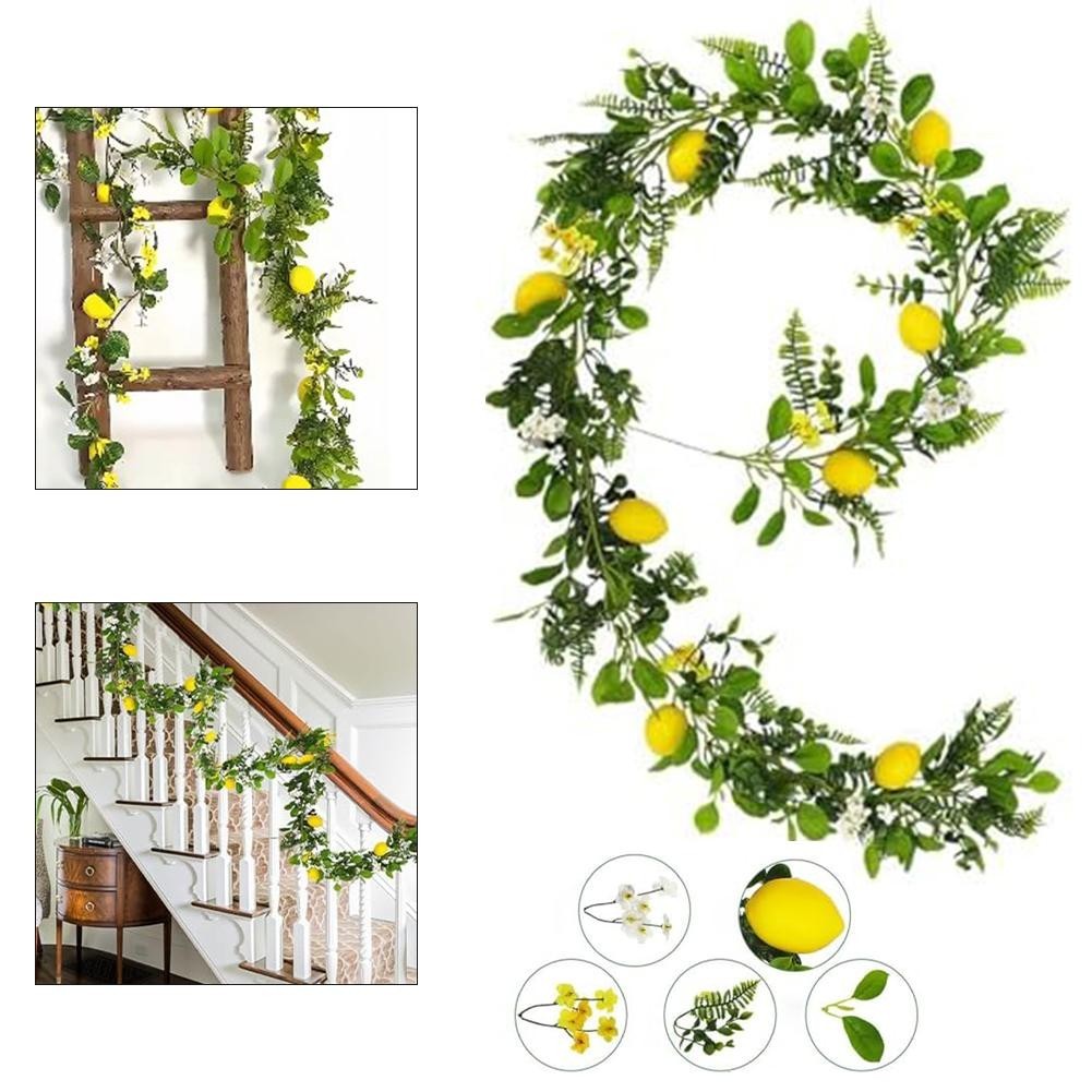 Elegant Silk Lemon Leaves Garland Create a Delightful in Any Room
