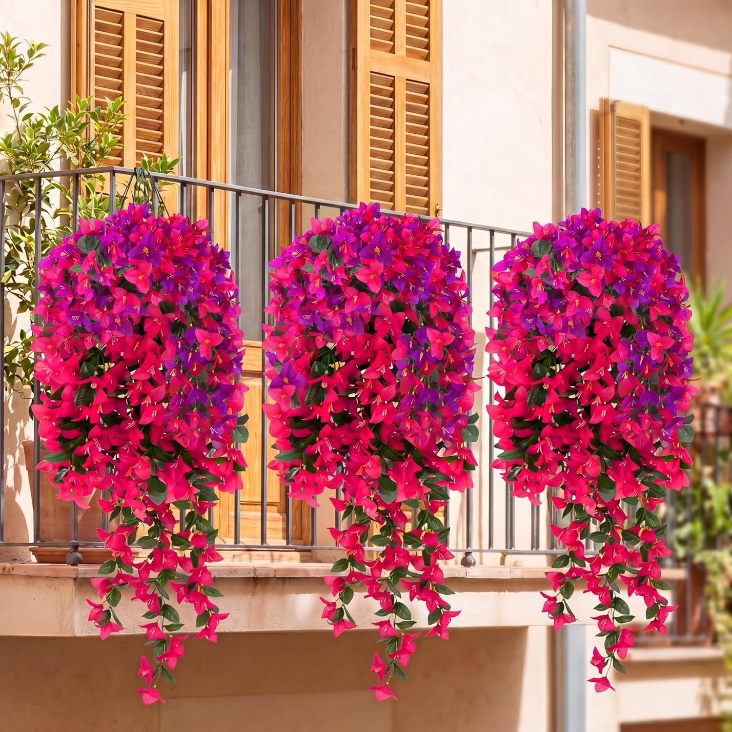Artificial Bougainvillea Flowers Fake Hanging Flowers Plants for Outdoor Outs…