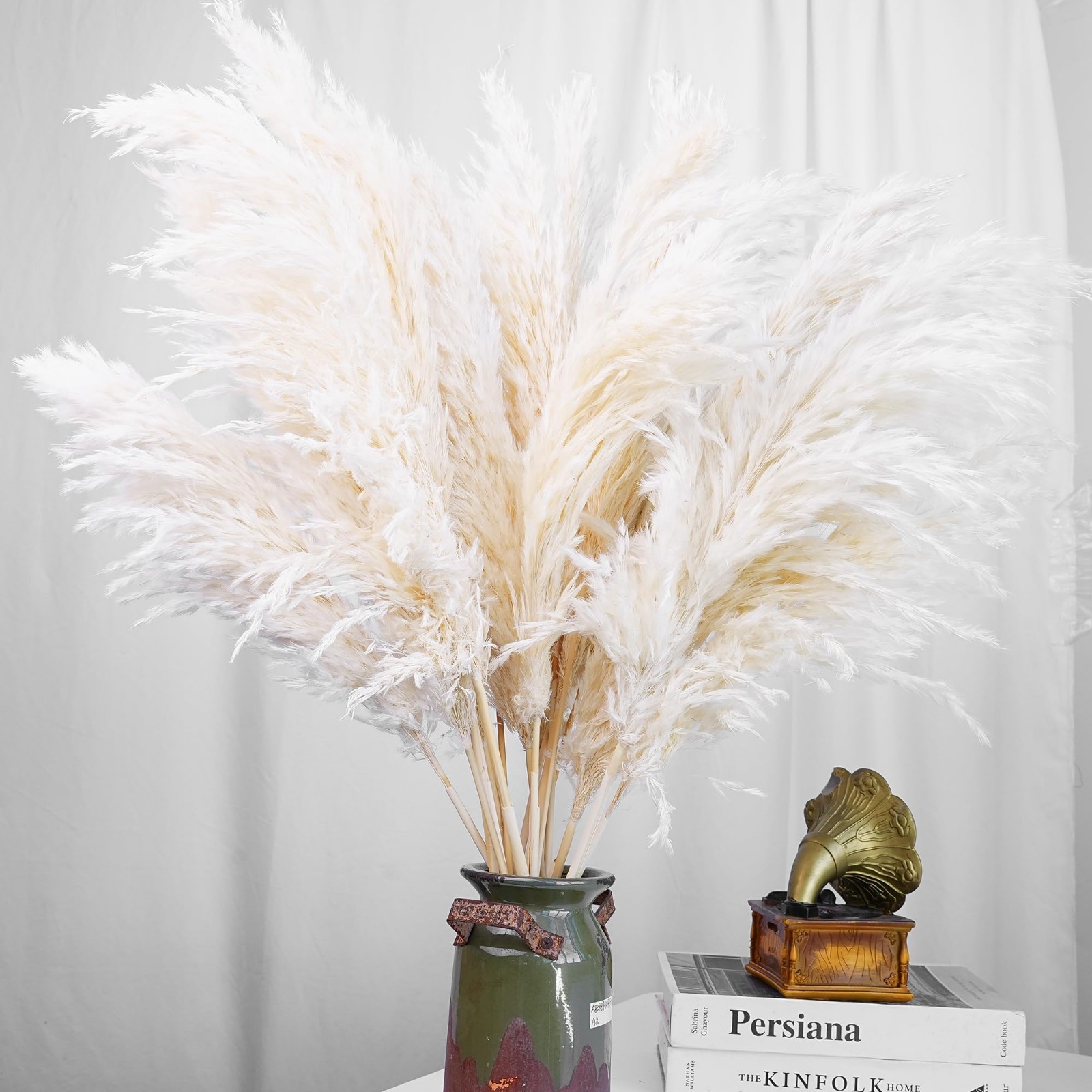 60 PCS Natural Pampas Grass – Fluffy Boho Decor for Home & Coffee Table, 17