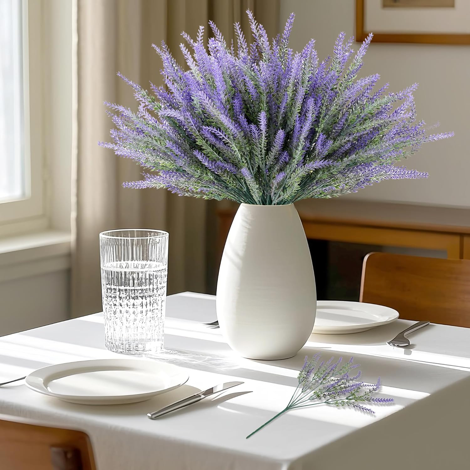 Artificial Flowers for Outdoors UV Resistant, 15 Bundles Fake Flowers Faux Plast