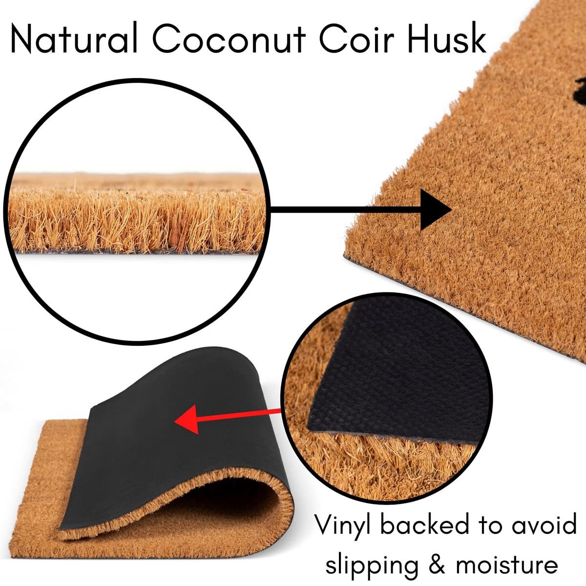 FUXKZJ Floral Pattern Coir Doormat, 23.7×15.7 Small, Garden