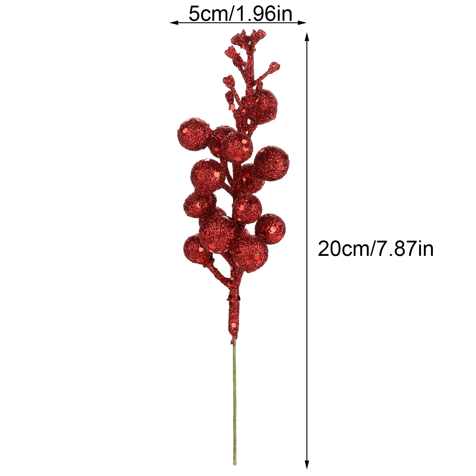 3Pcs Xmas Tree Decoration Berries Shining Sequined Simulated Wreath Rattan