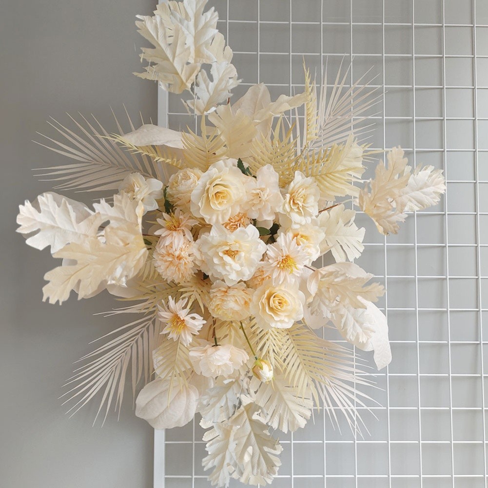 Large Faux Flower Decoration for Weddings in White Pink Yellow and Blue Colors