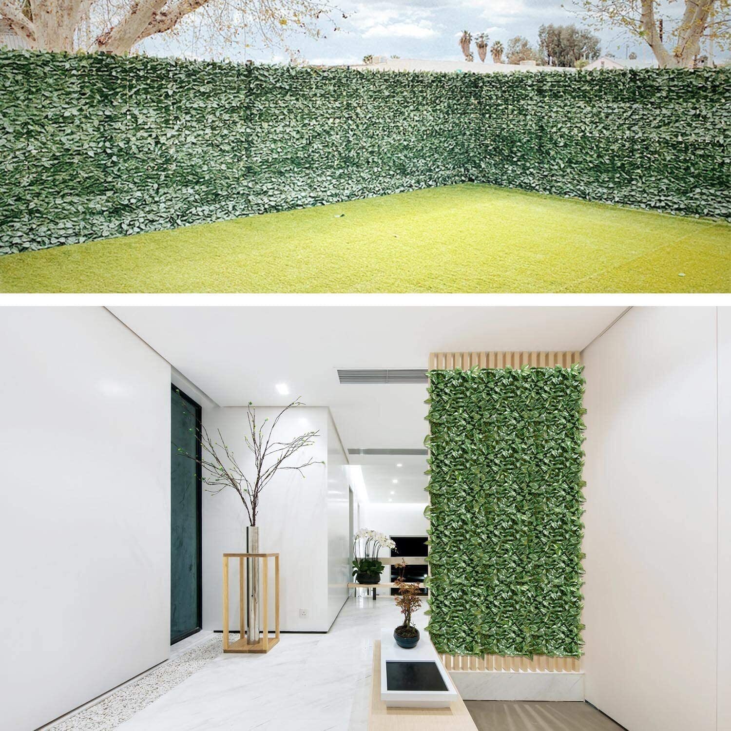 Artificial Hedge Ivy Leaf Wall Cover Outdoor Garden Fence Roll Privacy Screen