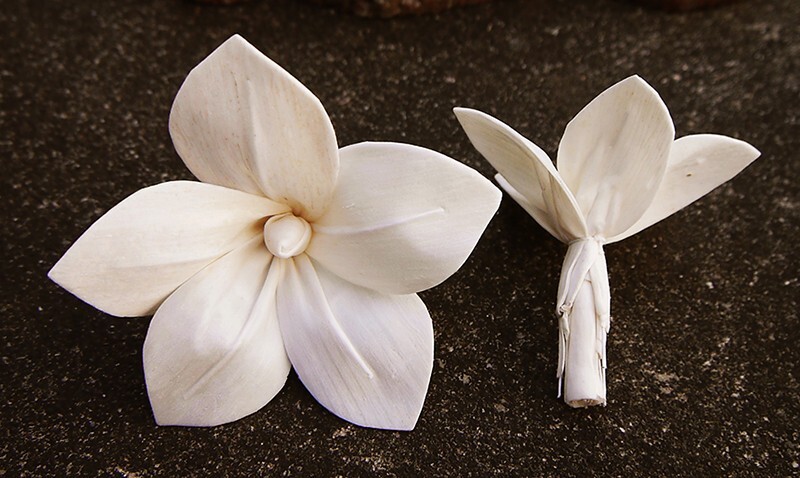 9 Frangipani Artificial Sola Wood Flower Diffuser Flowers 8 cm Dia. For Craft