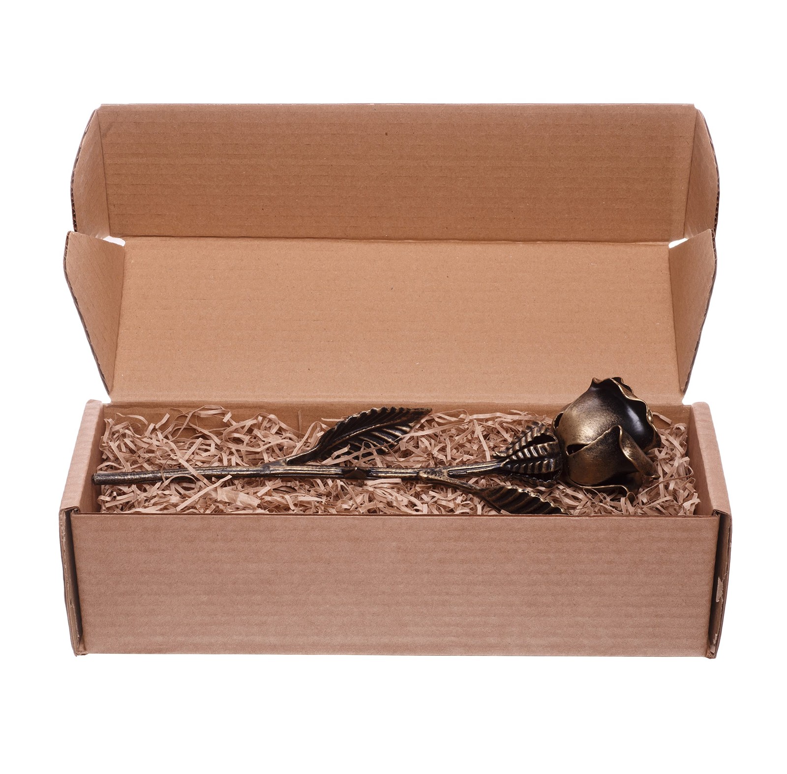 Handcrafted Bronze Metal Rose – Solid Gift of Everlasting Love – 8th 19th Wed…