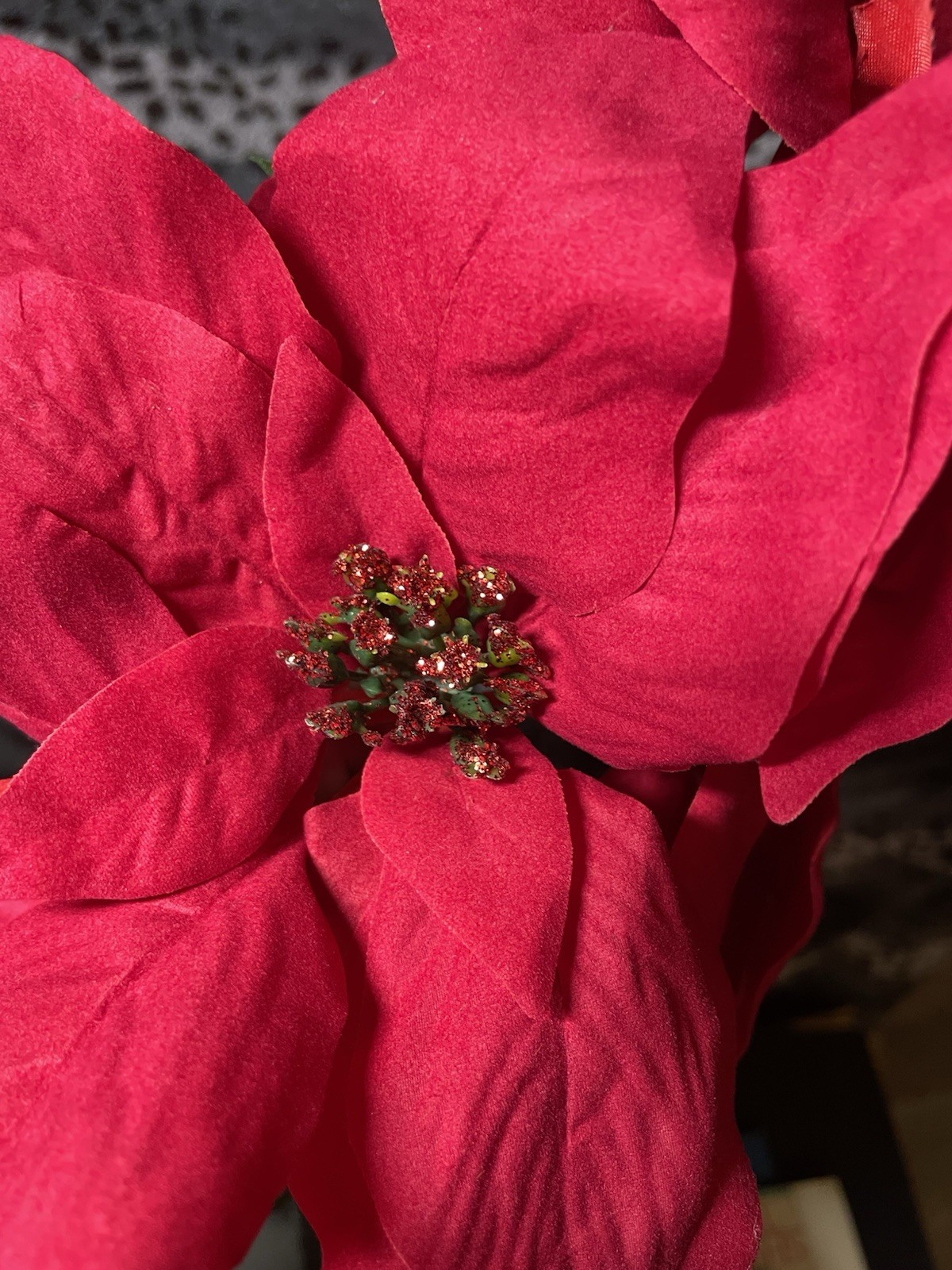 Lot 19 Poinsettia Faux Vase Stem Flowers 18 Inch Christmas Holiday Wreath Craft