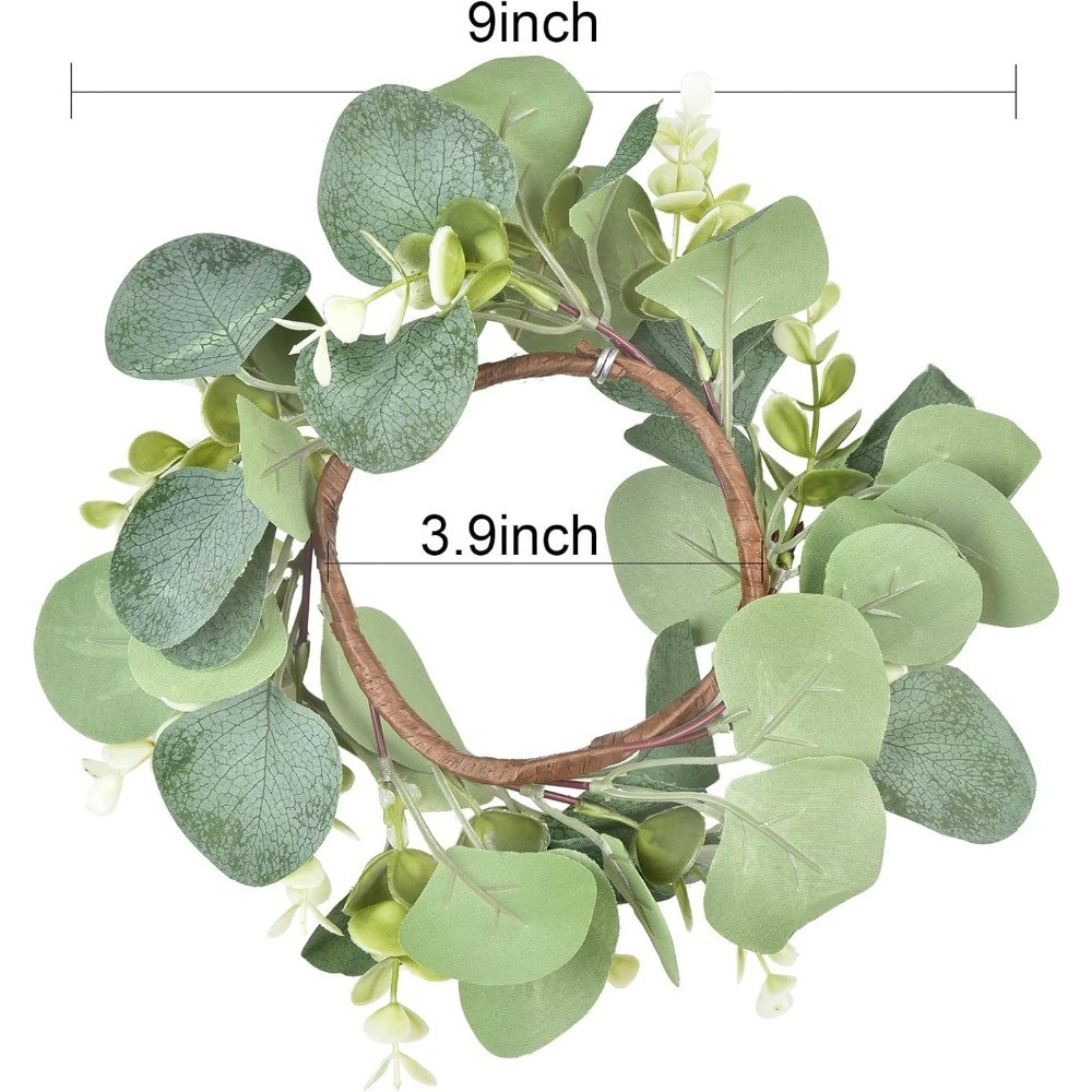 Faux Eucalyptus Kitchen Cabinet Greenery Wreath Farmhouse Decor for Door Wall