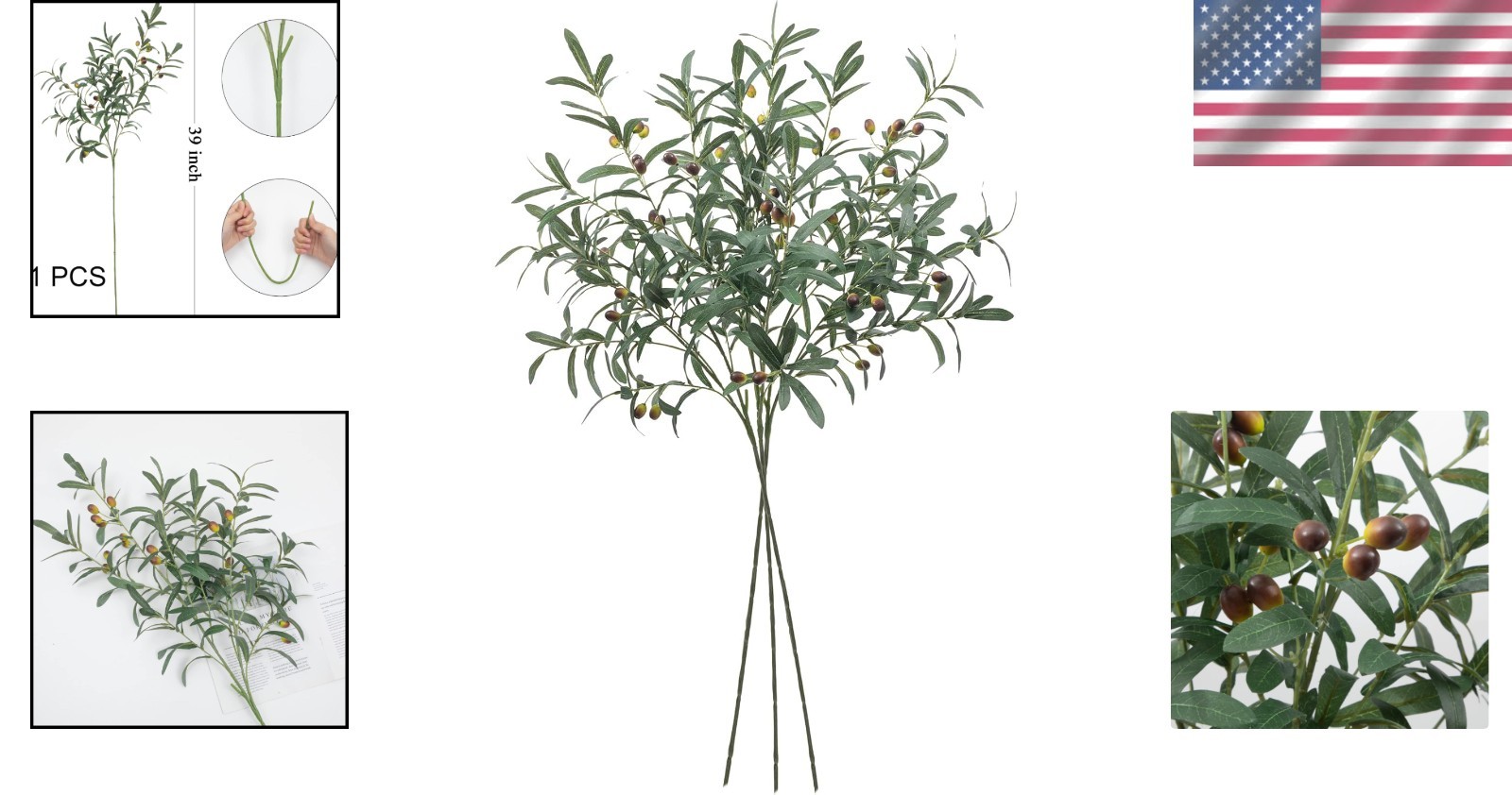 Durable Waterproof Faux Olive Branches – 39