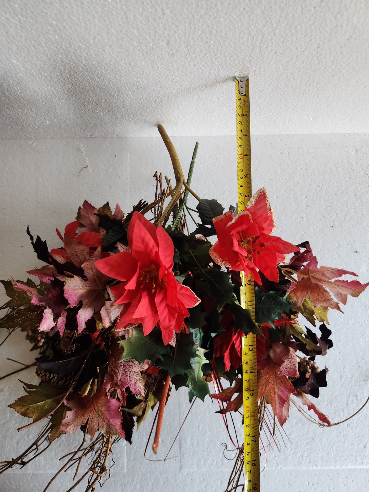 Artificial Christmas Flowers & Bouquets • Poinsettia, Mistletoe Autumn Leaves