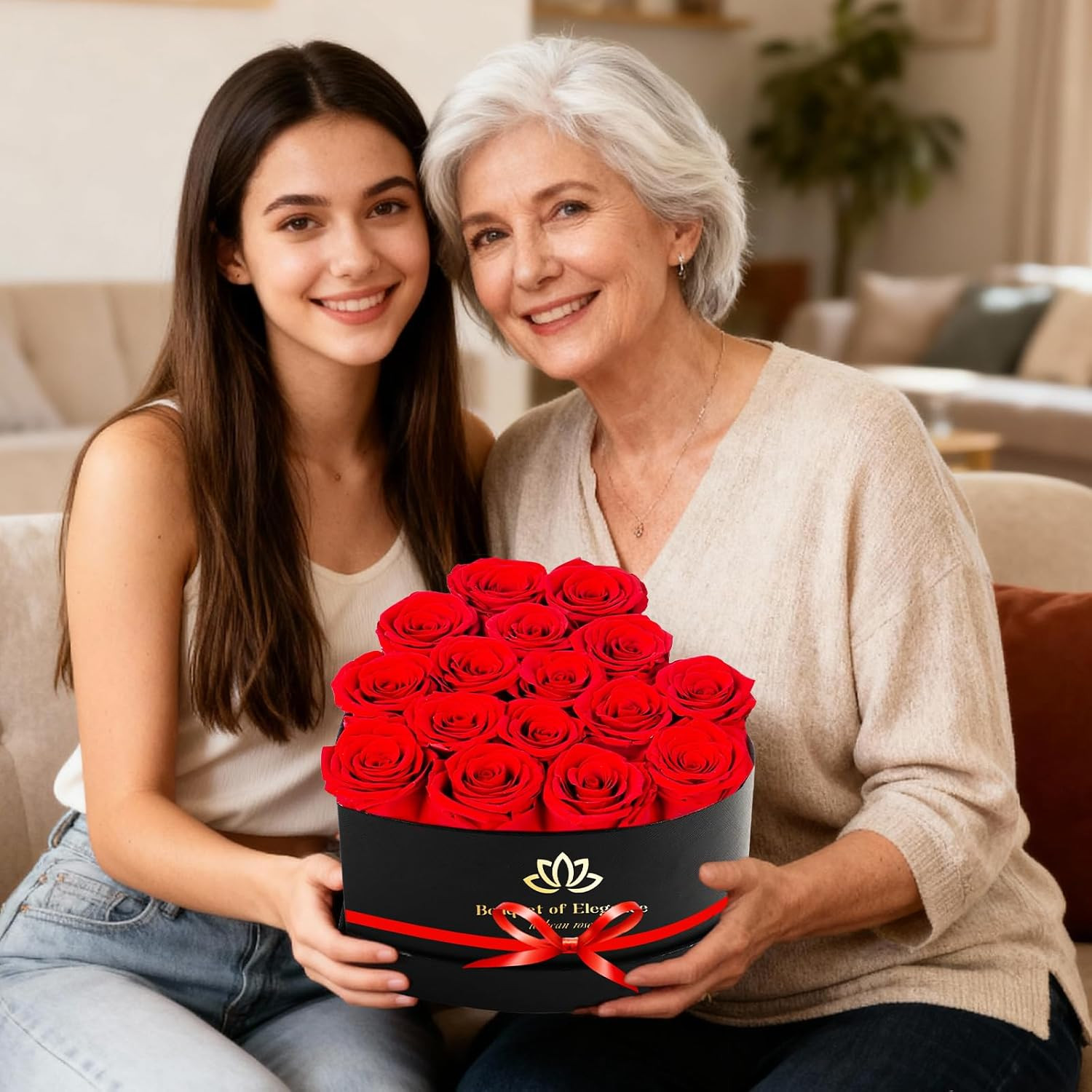 16 Forever Preserved Roses in a Box,Real Preserved Flowers,Mothers Day Flowers,P
