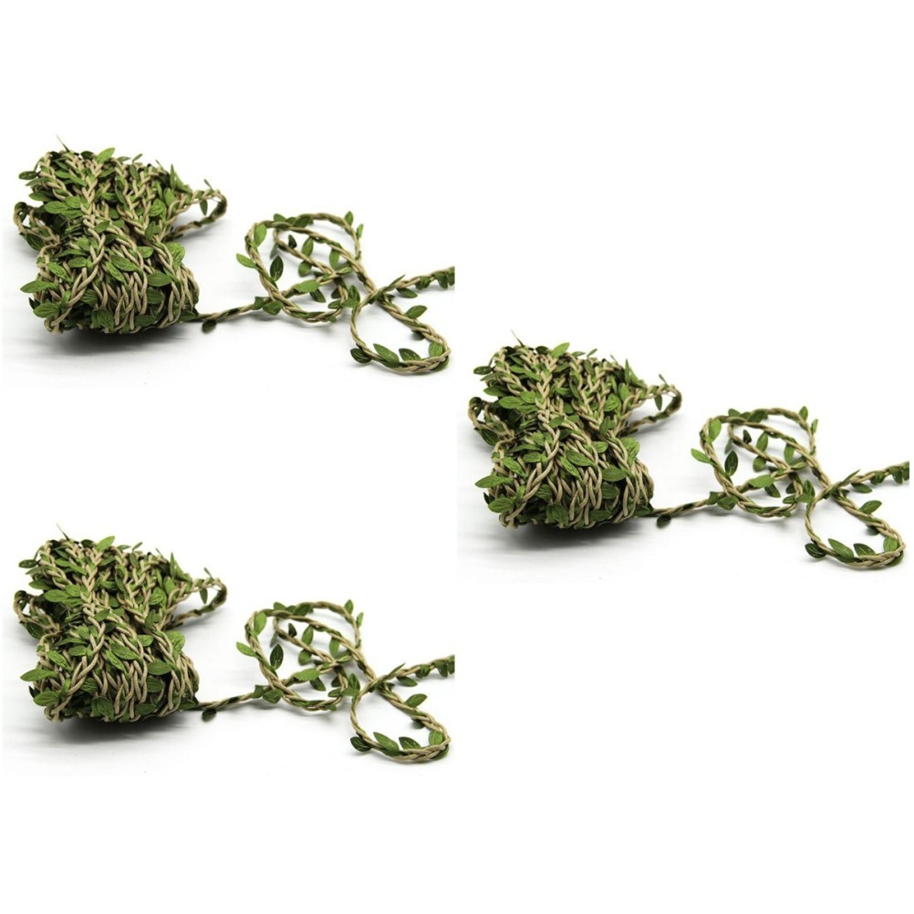 3 Pieces Fake Foliage Simulation Rattan Decor Artificial Green Leaves