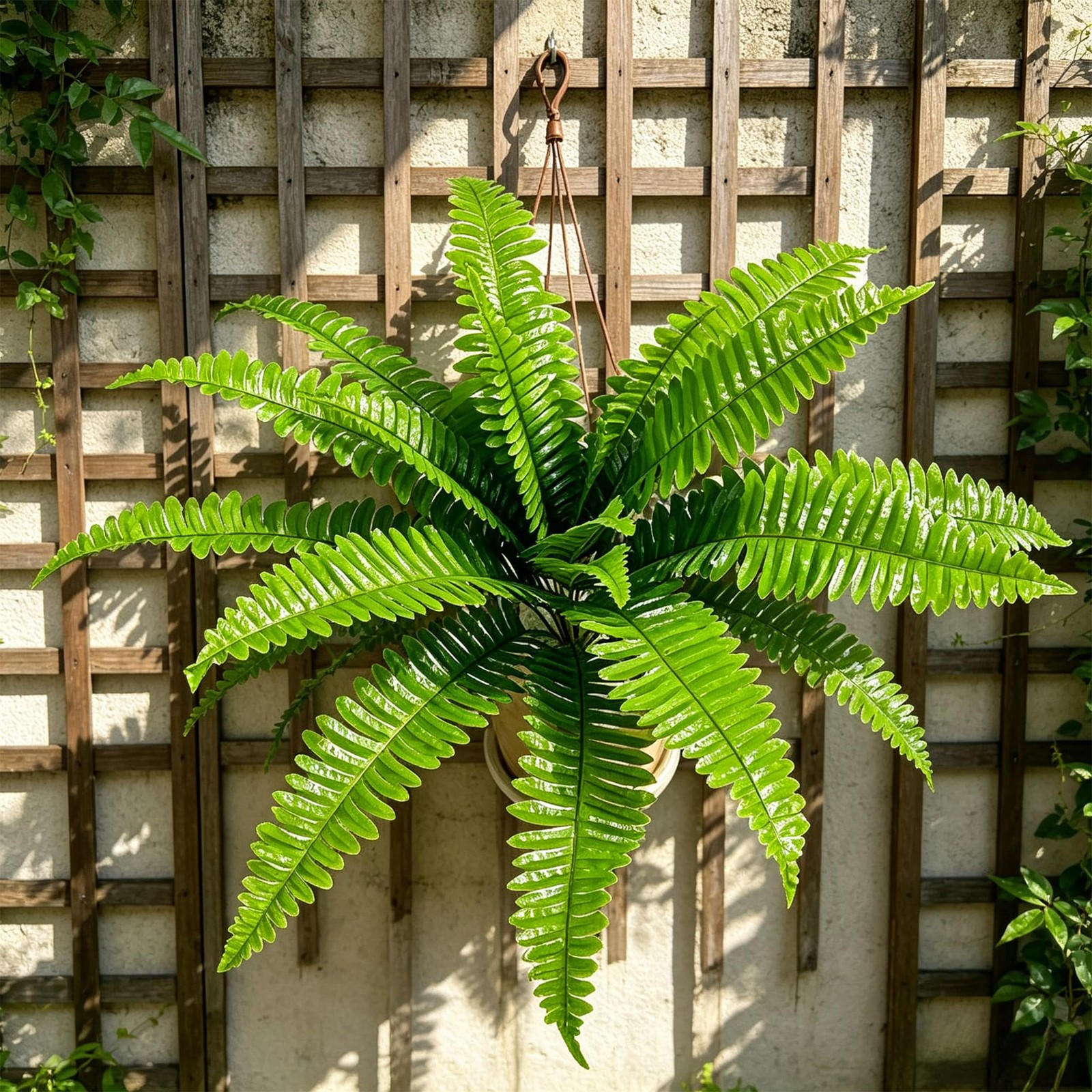 20″ Artificial Boston Ferns, Large Fake Ferns Bush Plants, 4 Artificial Bosto…