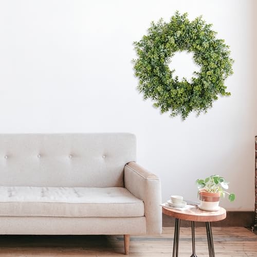 Wreaths for Front Door 24″, Door Spring Wreath with Eucalyptus Boxwood 24 inch
