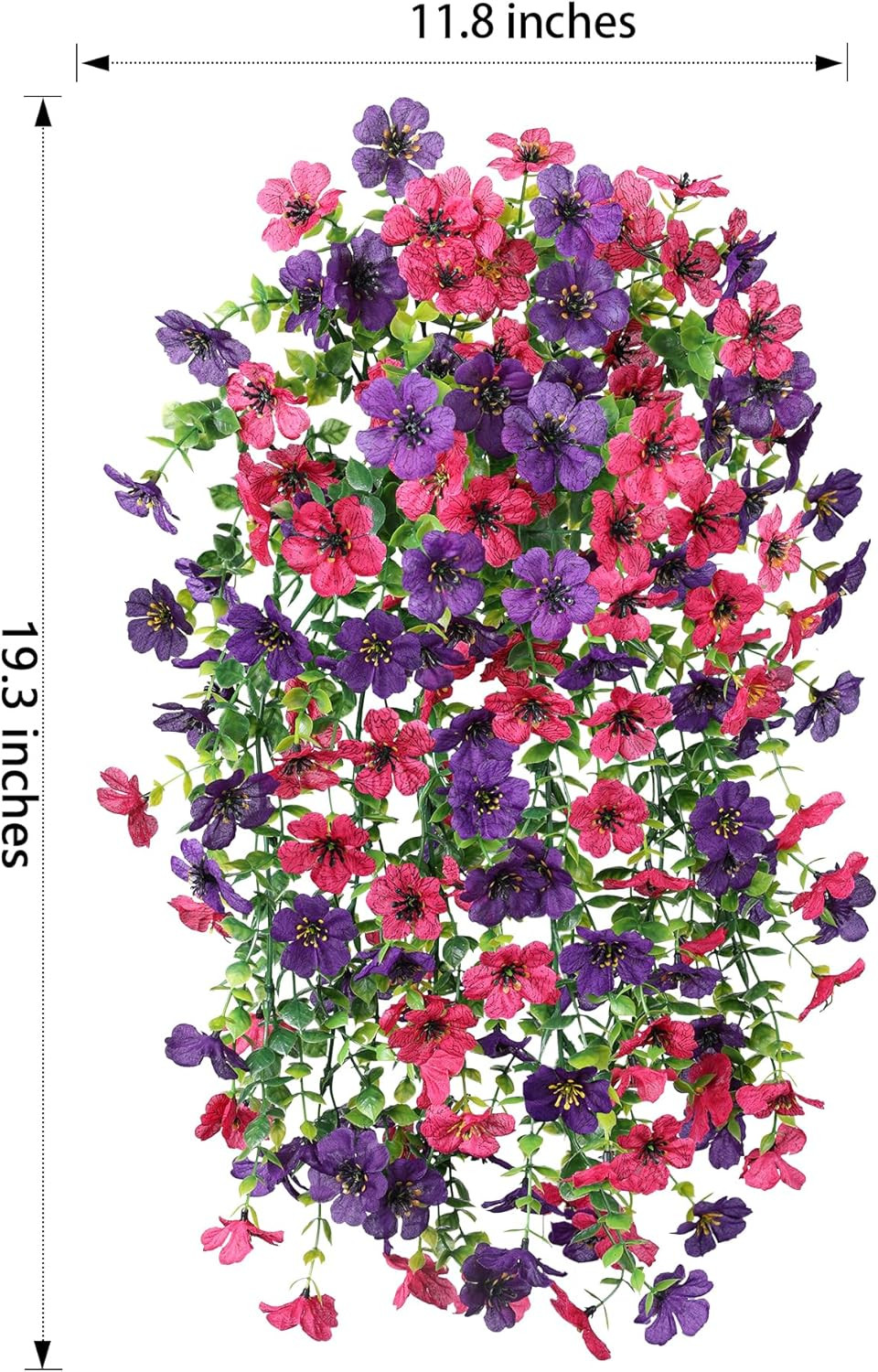 Artificial Flowers for Outdoors Decoration, 2Pcs Fake Hanging Spring Summer Deco
